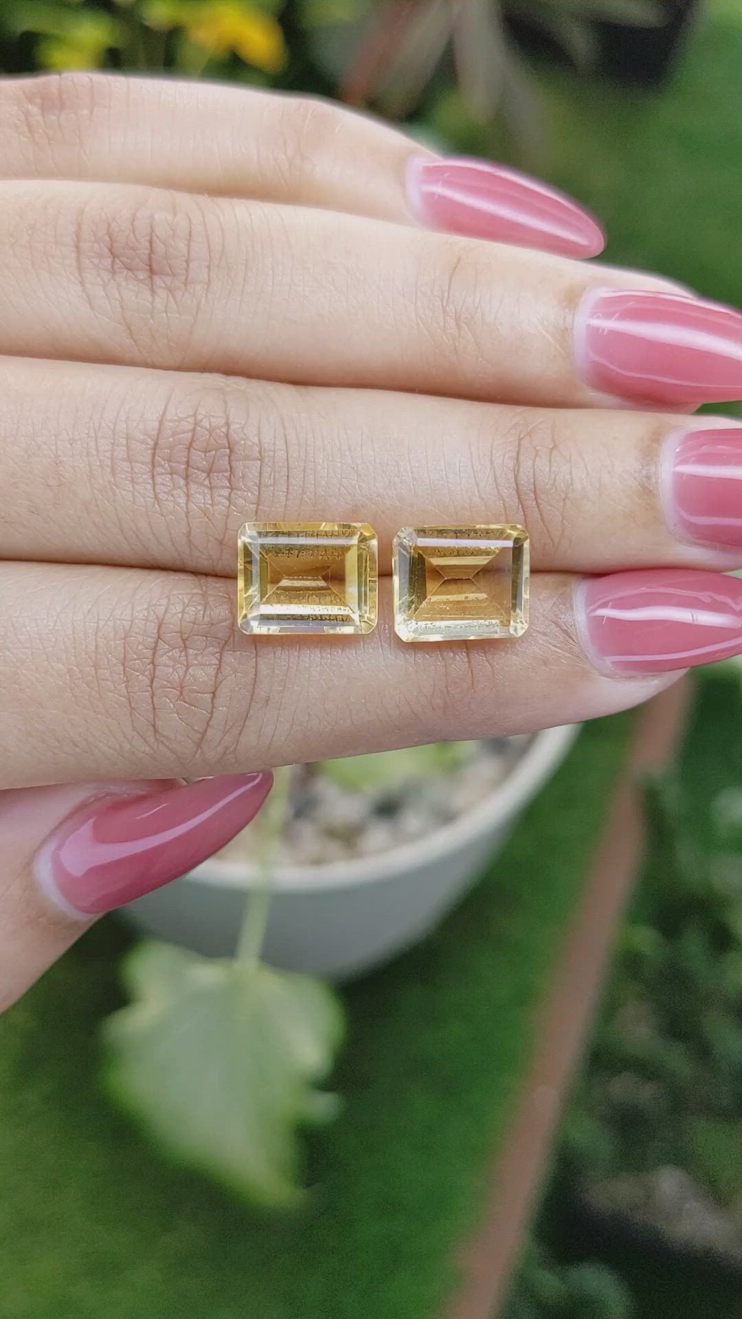 8.22 Ct.Tw.Total Carat Weight Citrine Pair from Brazil Size Video