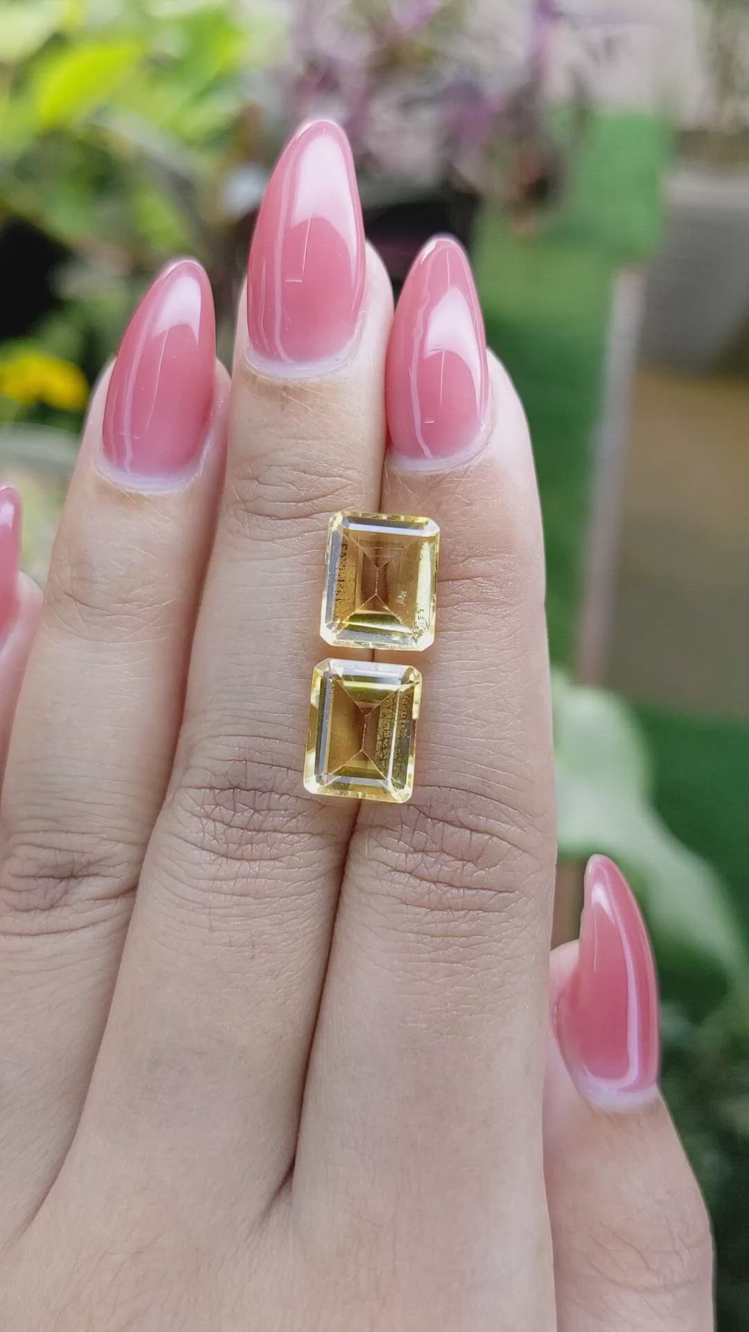 8.22 Ct.Tw.Total Carat Weight Citrine Pair from Brazil Size Video