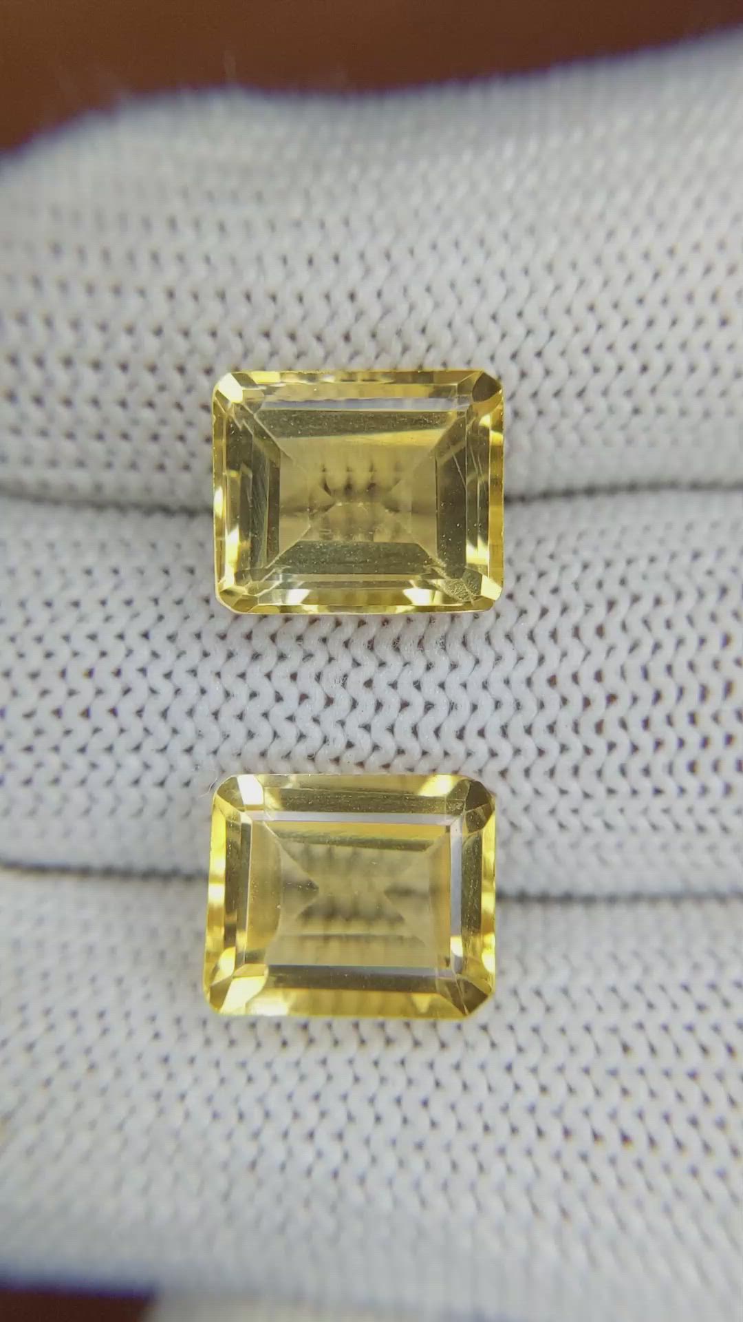 8.40 Ct.Tw.Total Carat Weight Citrine Pair from Brazil Size Video