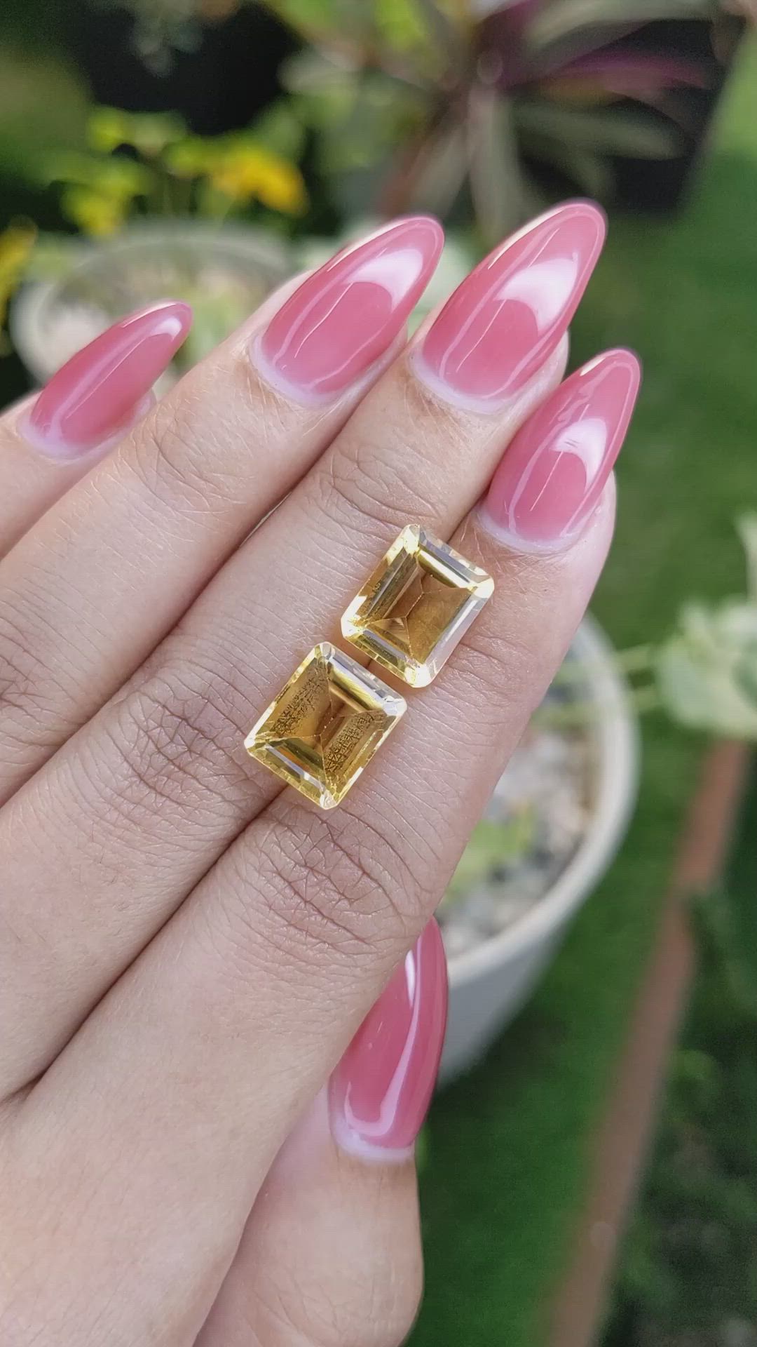 8.40 Ct.Tw.Total Carat Weight Citrine Pair from Brazil Size Video