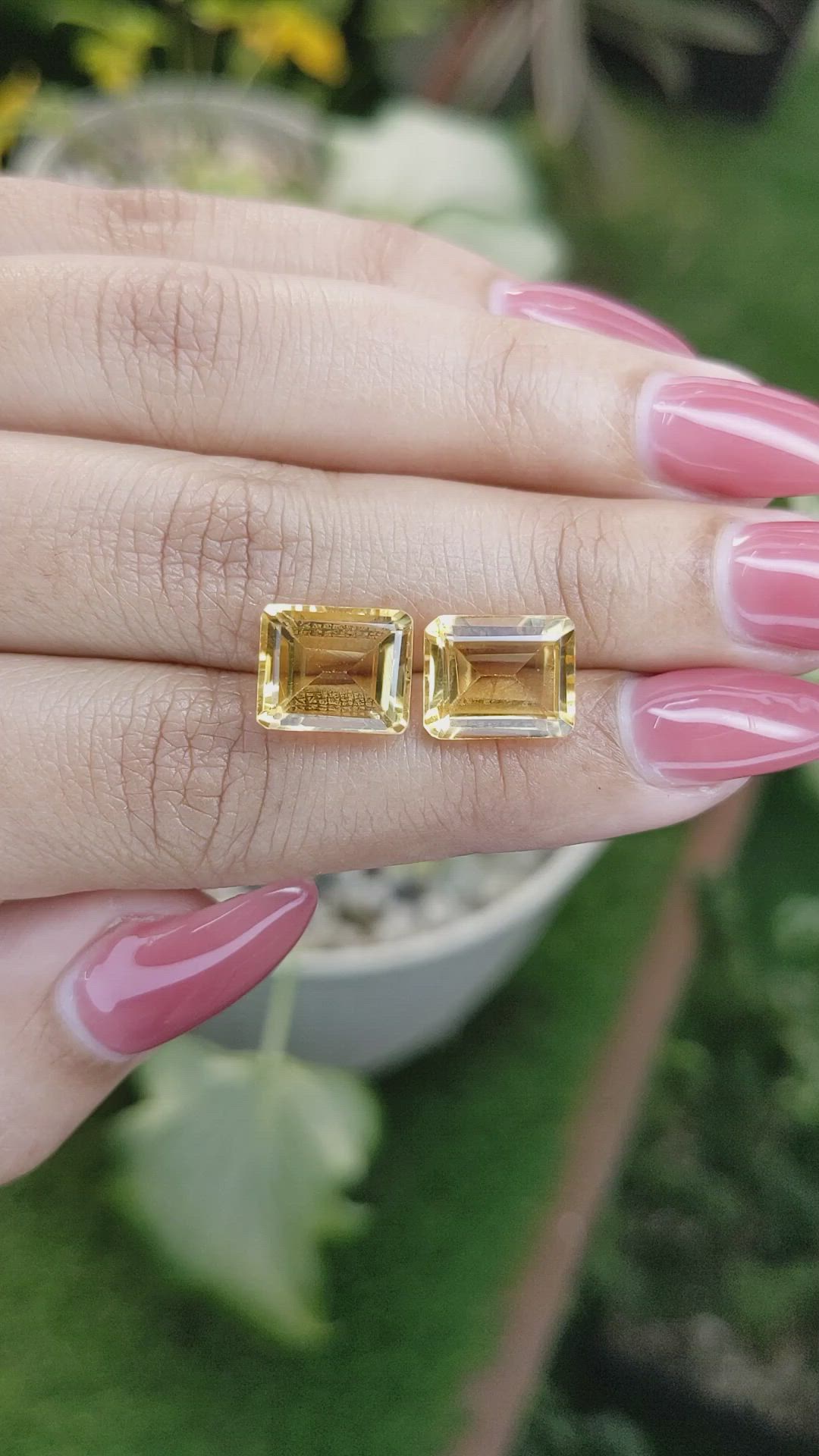 8.40 Ct.Tw.Total Carat Weight Citrine Pair from Brazil Size Video