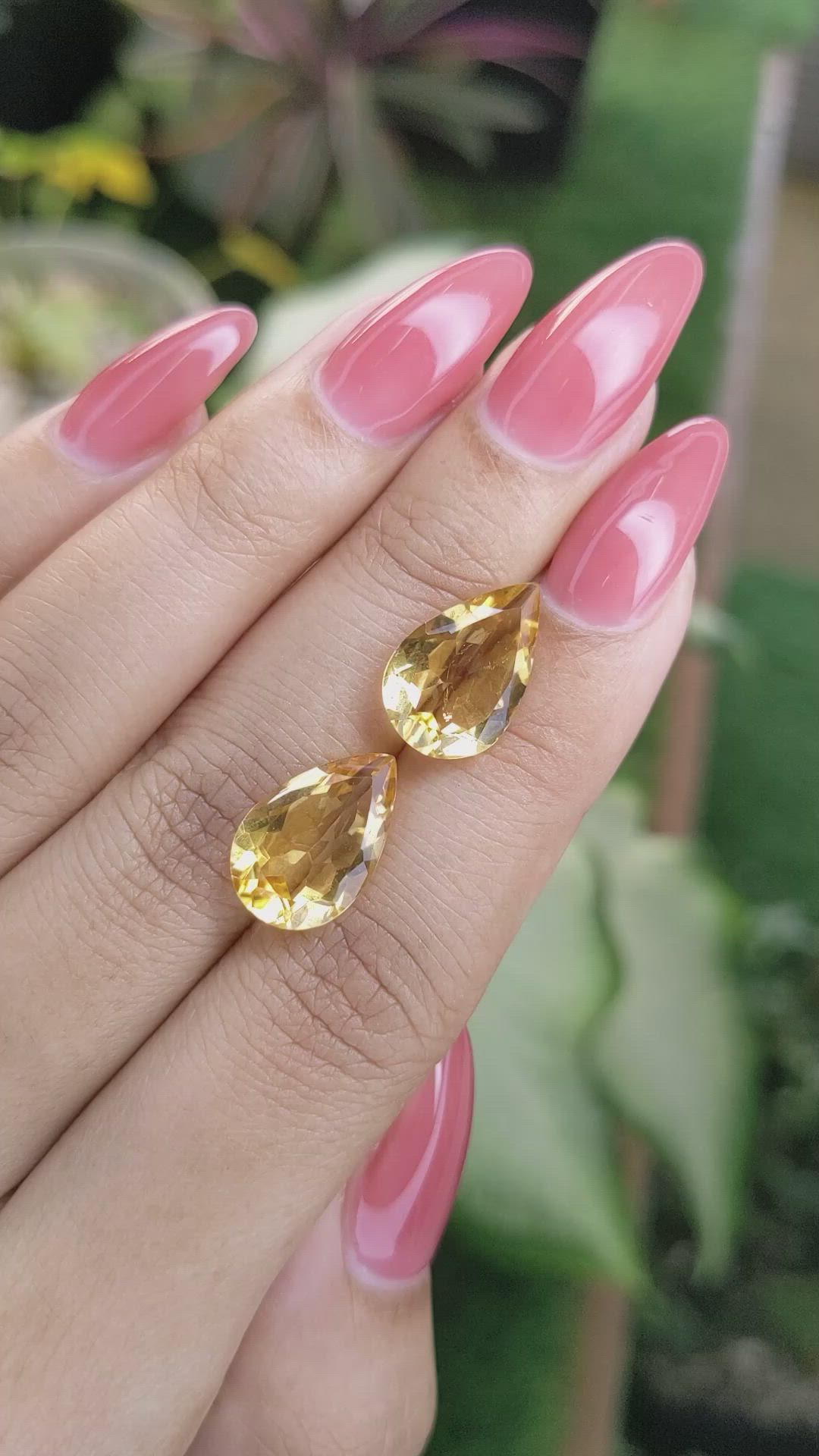 7.14 Ct.Tw.Total Carat Weight Citrine Pair from Brazil Size Video