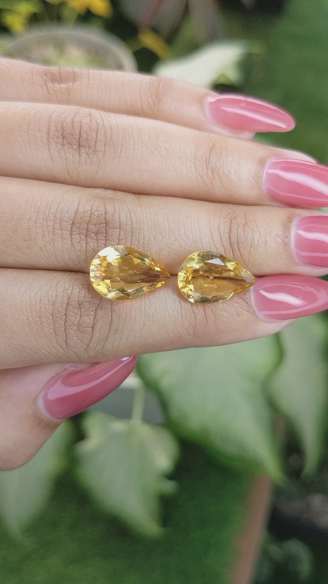 7.14 Ct.Tw.Total Carat Weight Citrine Pair from Brazil Size Video