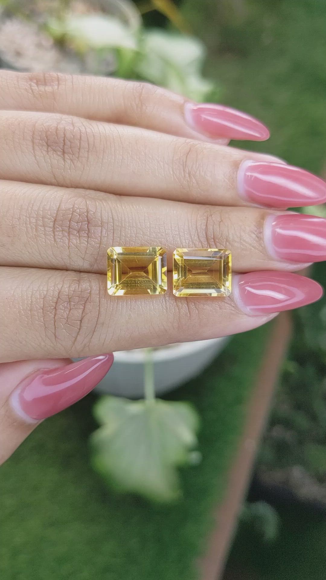 8.61 Ct.Tw.Total Carat Weight Citrine Pair from Brazil Size Video