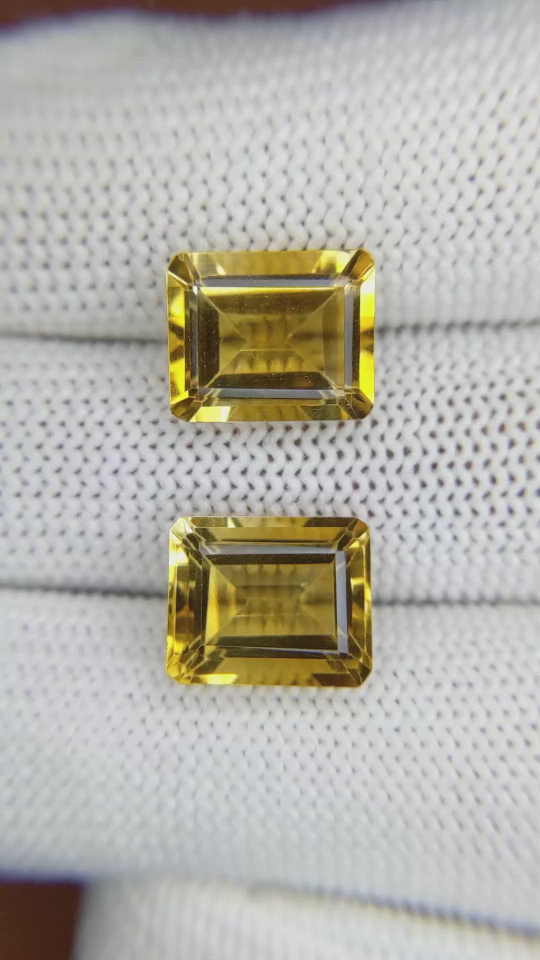 8.61 Ct.Tw.Total Carat Weight Citrine Pair from Brazil Size Video