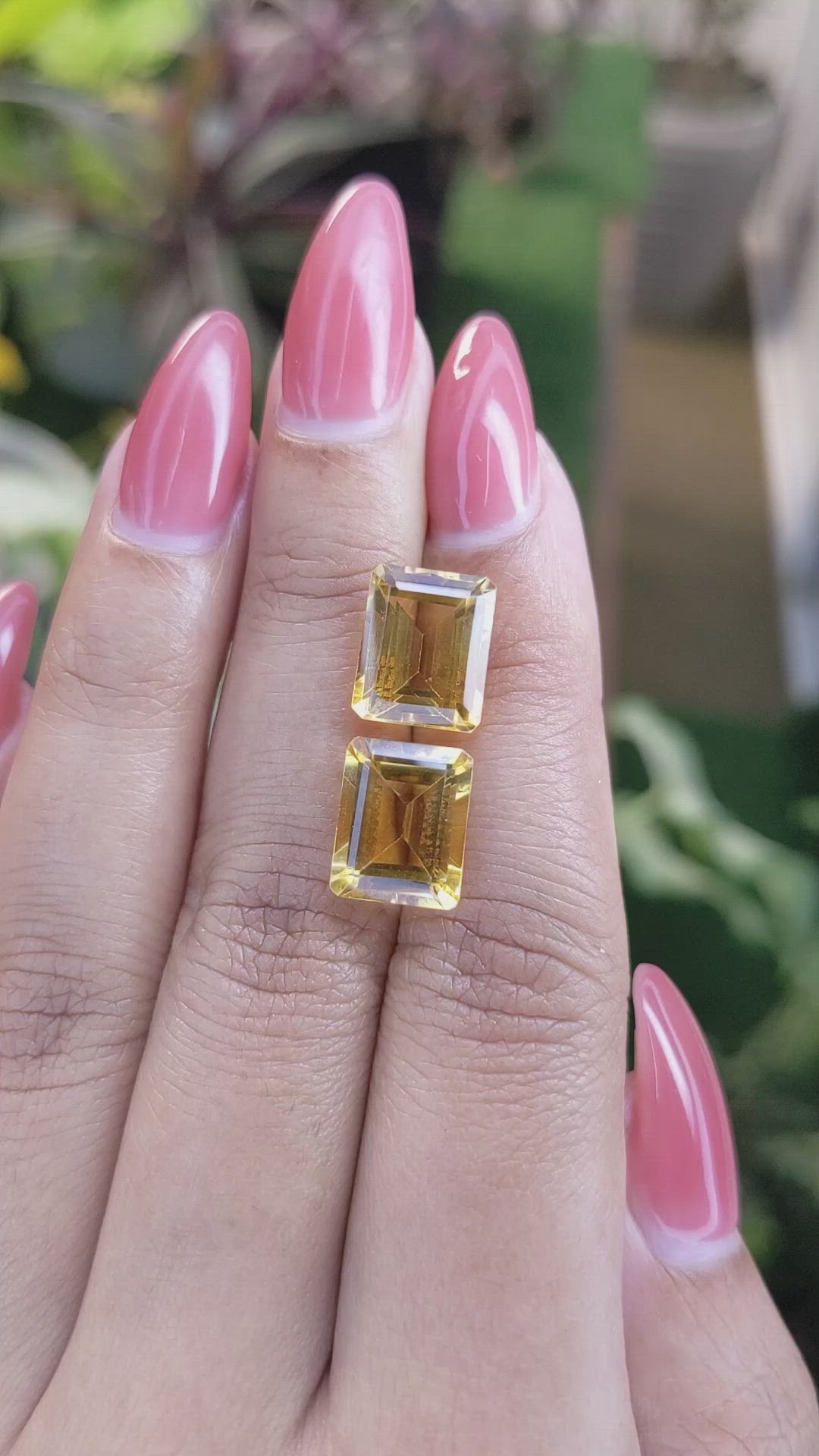 8.61 Ct.Tw.Total Carat Weight Citrine Pair from Brazil Size Video