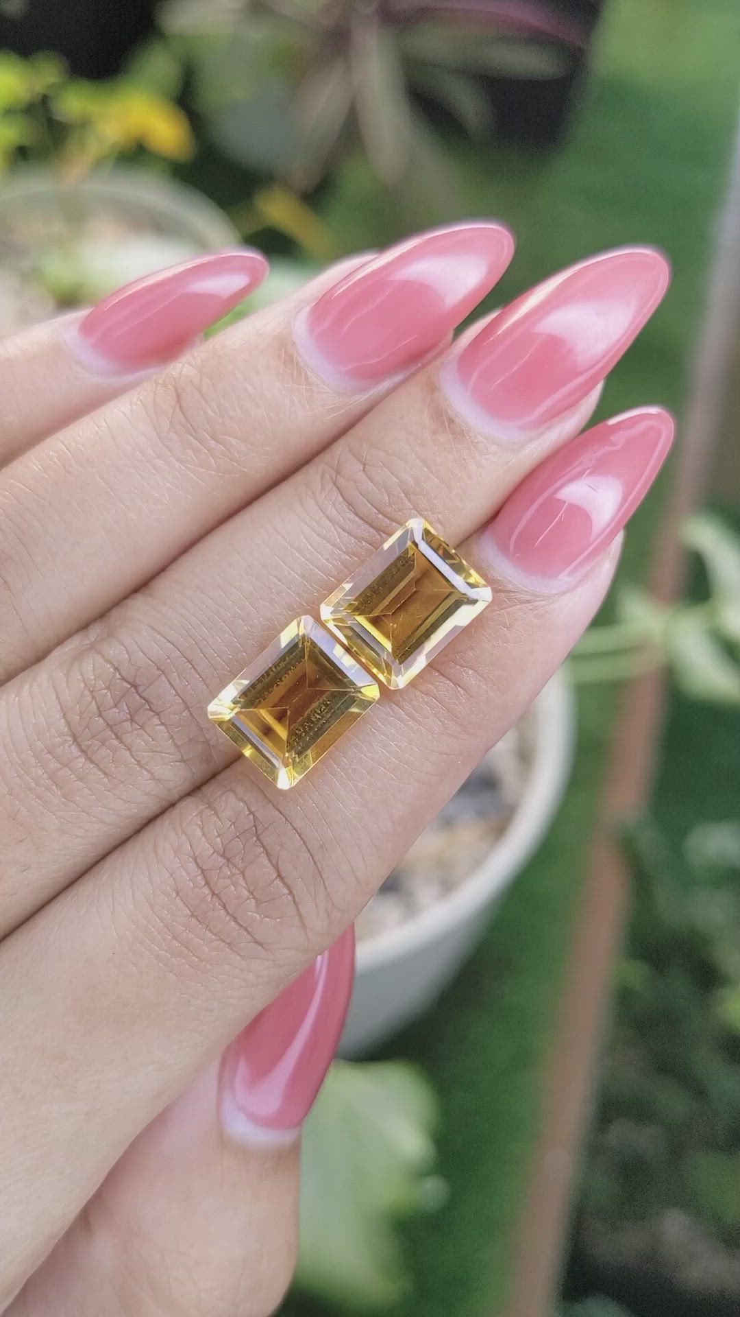 8.61 Ct.Tw.Total Carat Weight Citrine Pair from Brazil Size Video