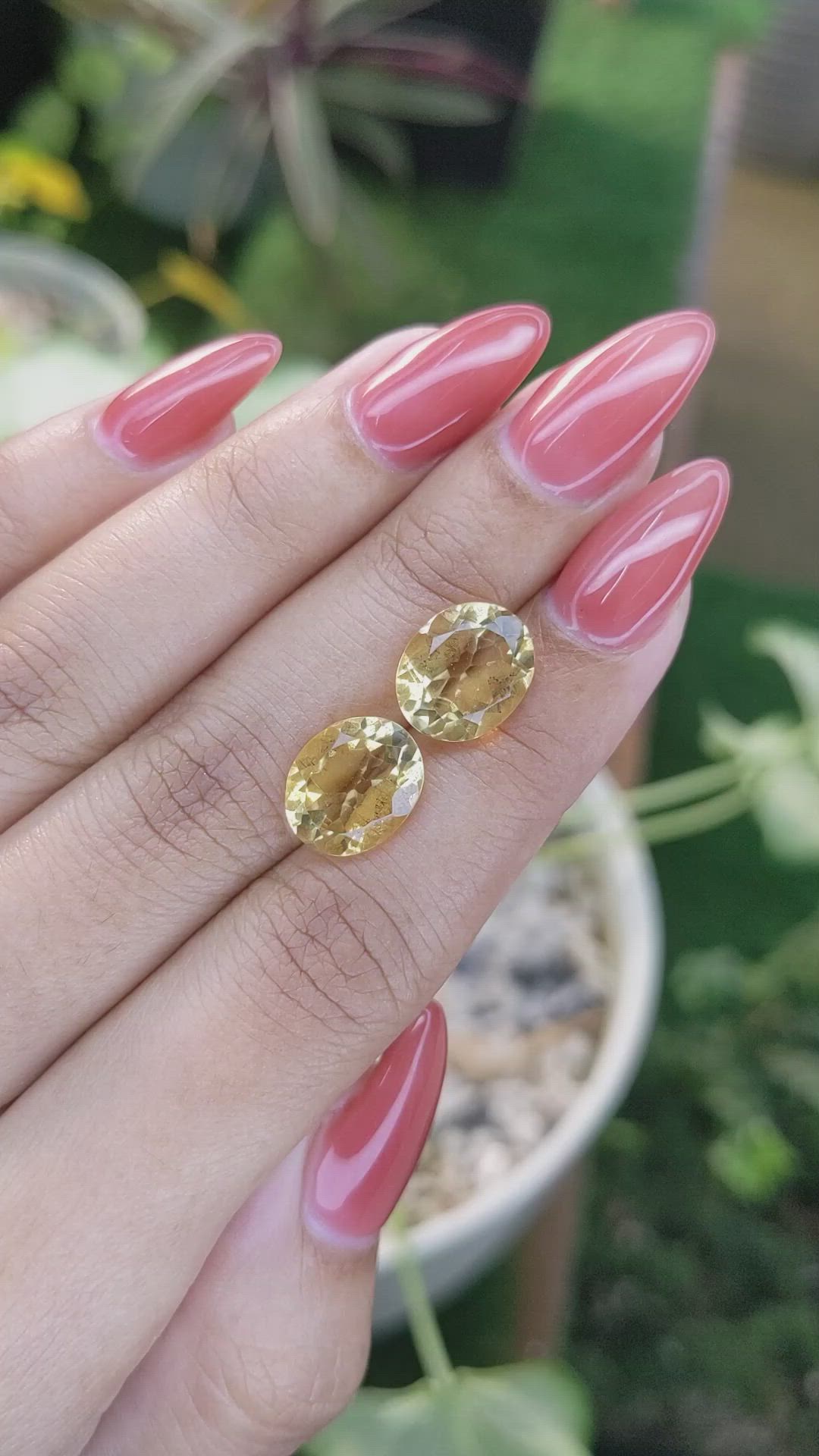 7.29 Ct.Tw.Total Carat Weight Citrine Pair from Brazil Size Video