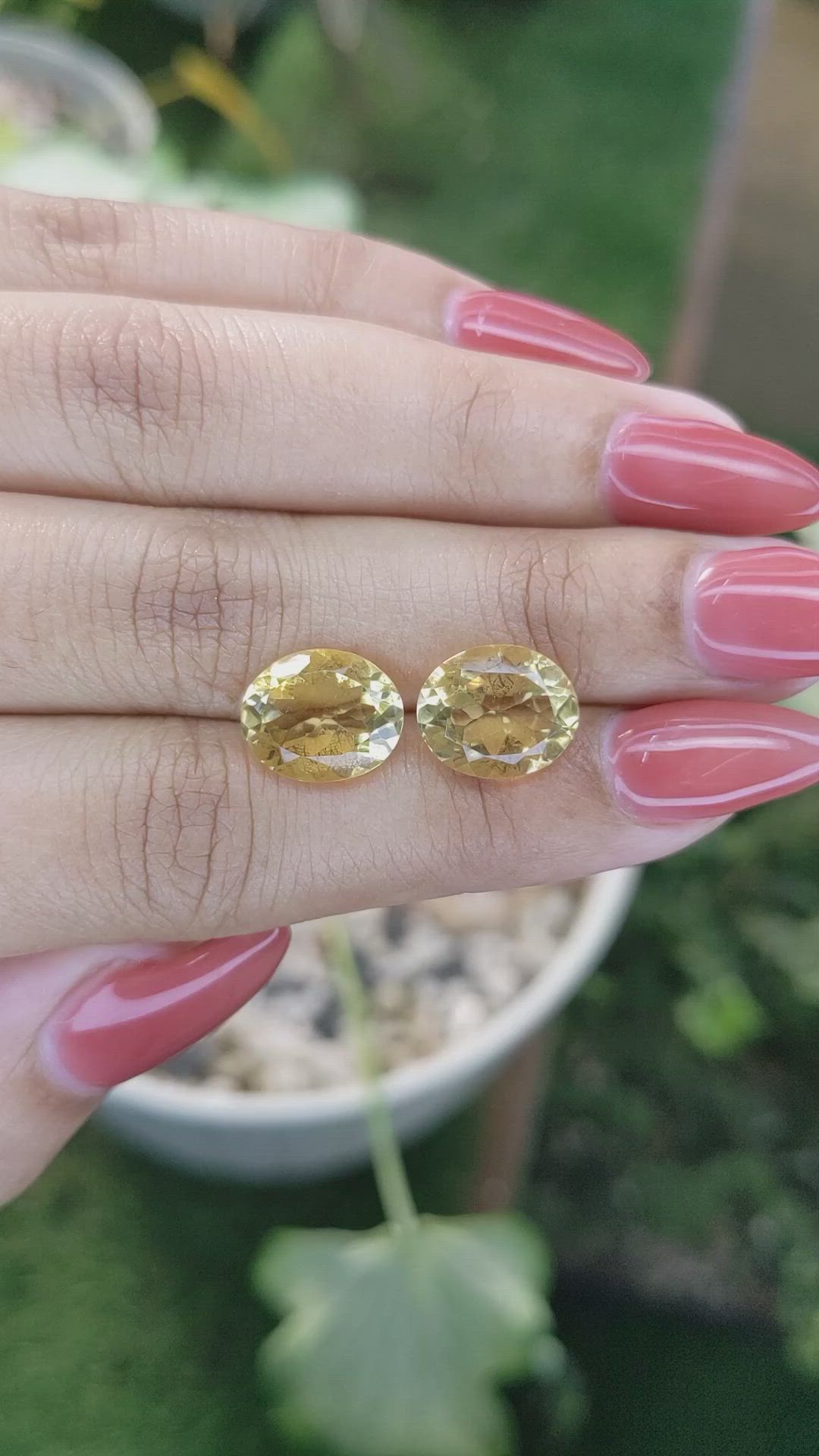 7.29 Ct.Tw.Total Carat Weight Citrine Pair from Brazil Size Video