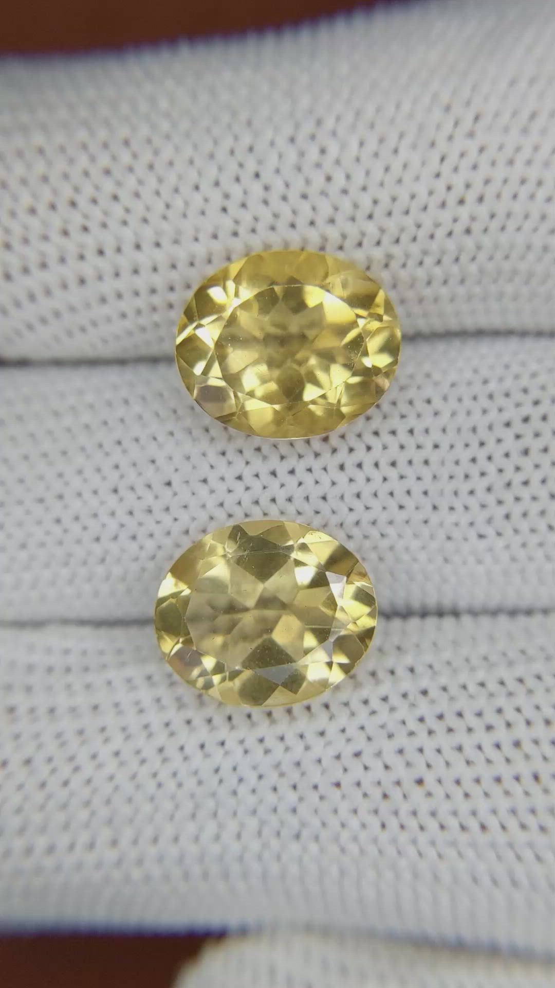 6.64 Ct.Tw.Total Carat Weight Citrine Pair from Brazil Size Video