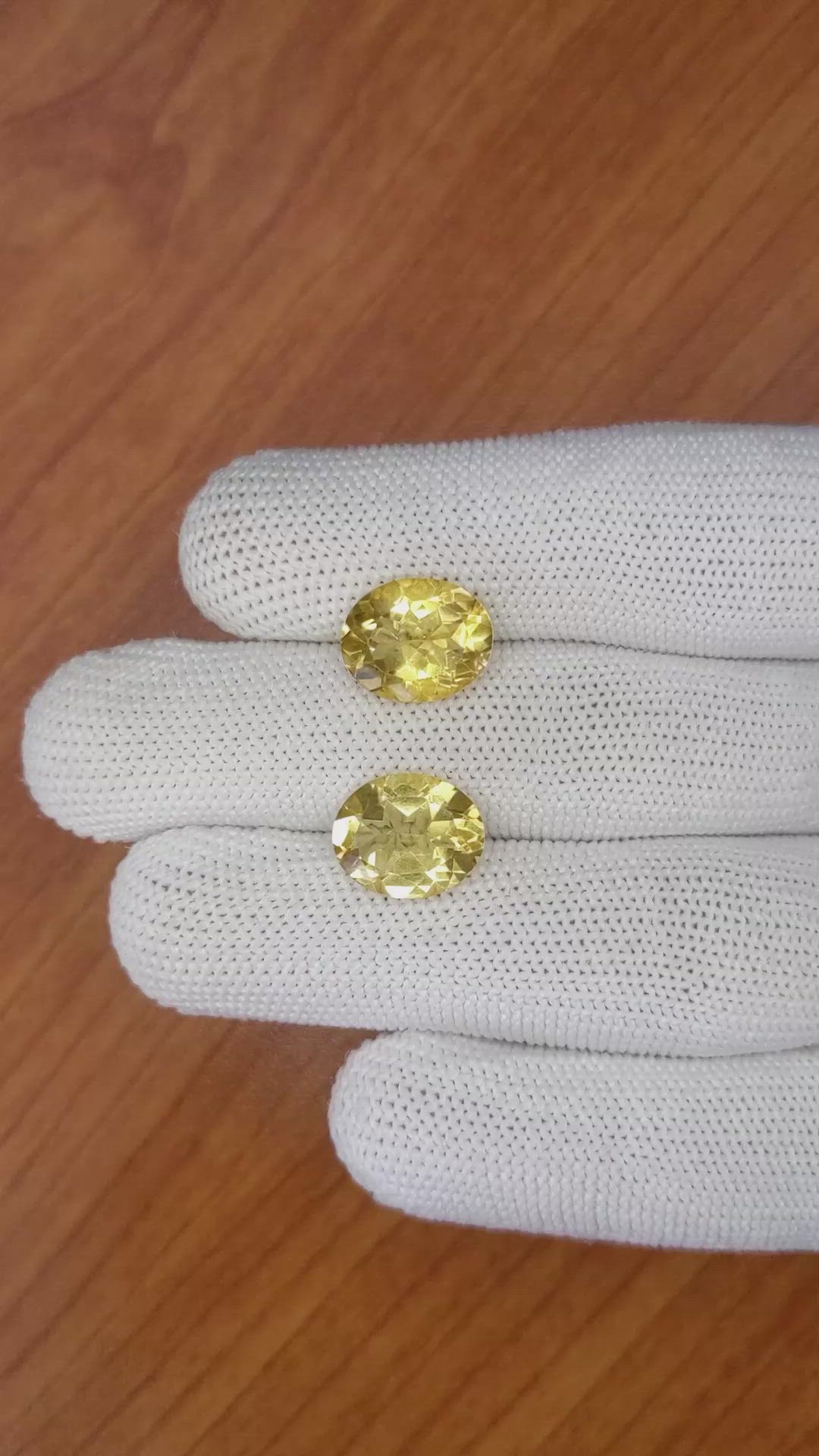 6.64 Ct.Tw.Total Carat Weight Citrine Pair from Brazil Size Video