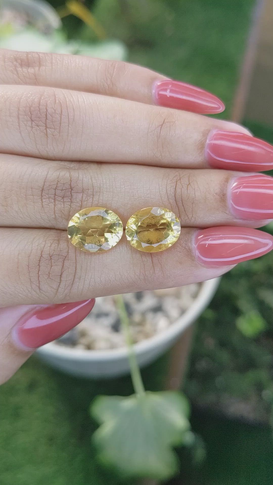 6.64 Ct.Tw.Total Carat Weight Citrine Pair from Brazil Size Video