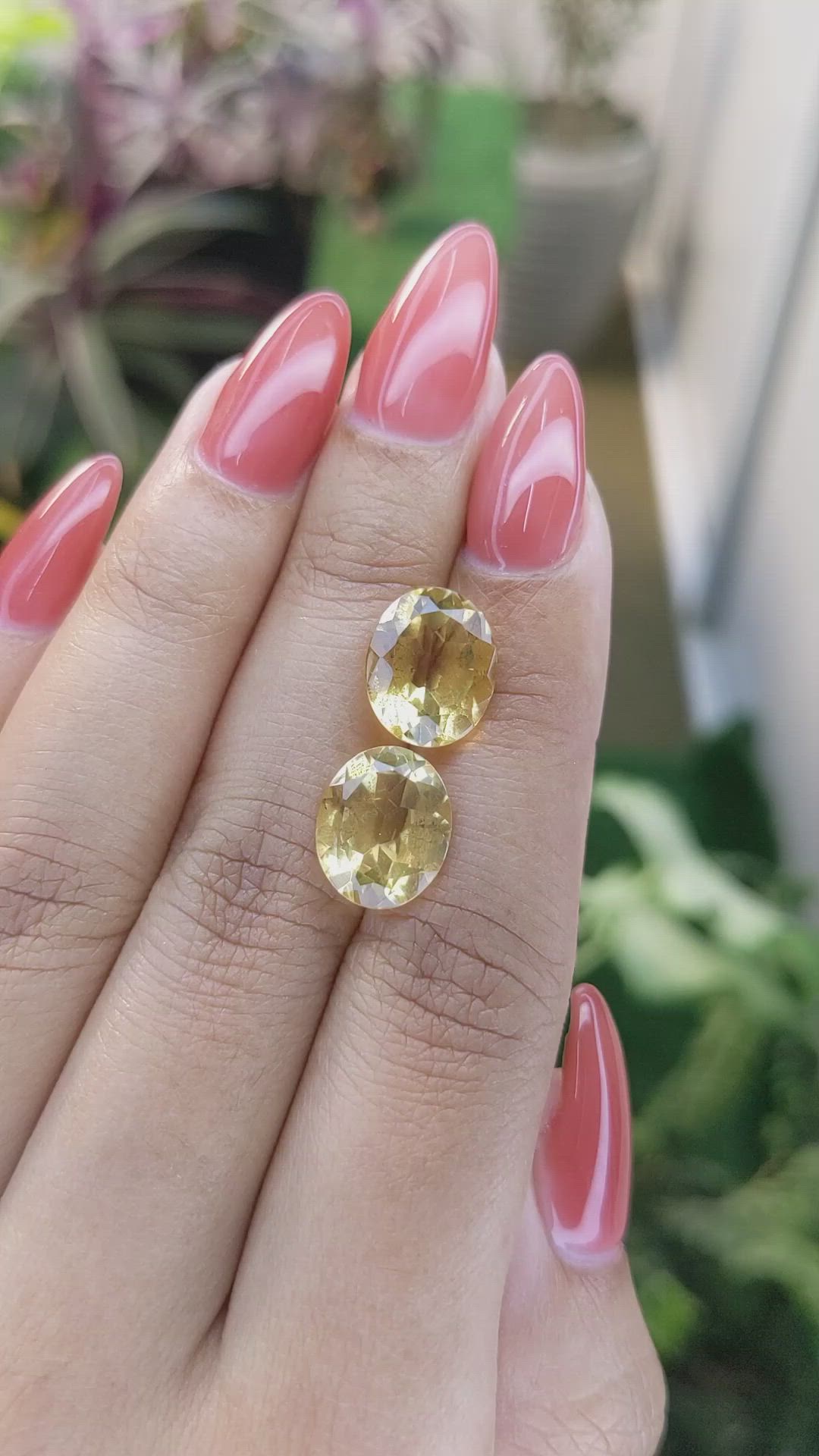 6.64 Ct.Tw.Total Carat Weight Citrine Pair from Brazil Size Video
