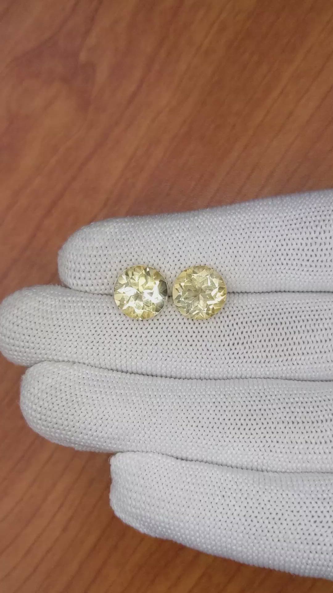 6.02 Ct.Tw.Total Carat Weight Citrine Pair from Brazil Size Video