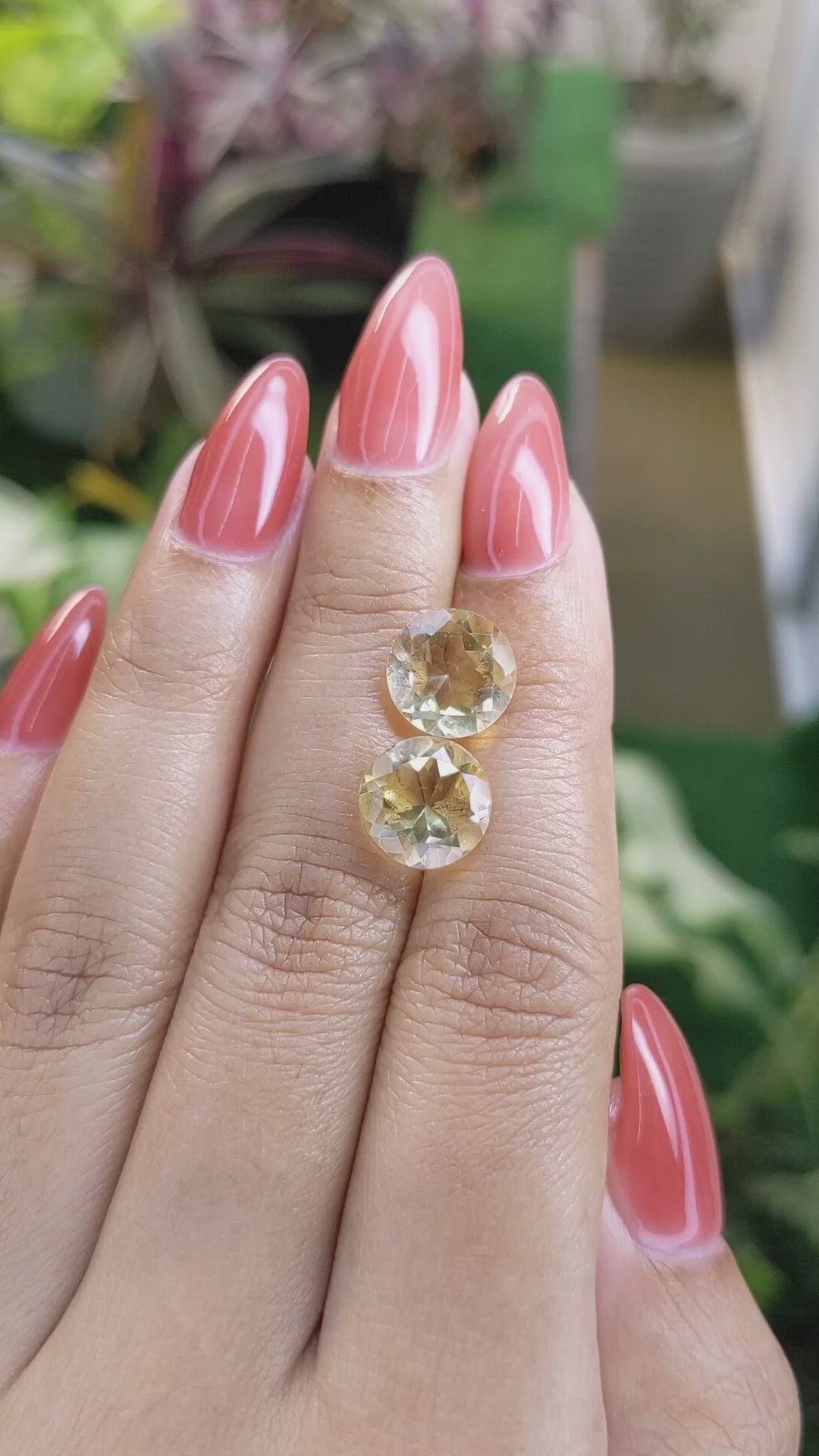 6.02 Ct.Tw.Total Carat Weight Citrine Pair from Brazil Size Video