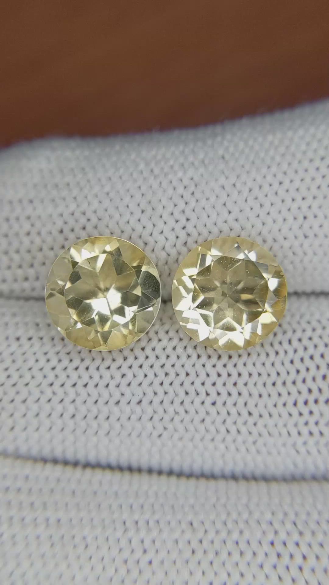 6.02 Ct.Tw.Total Carat Weight Citrine Pair from Brazil Size Video
