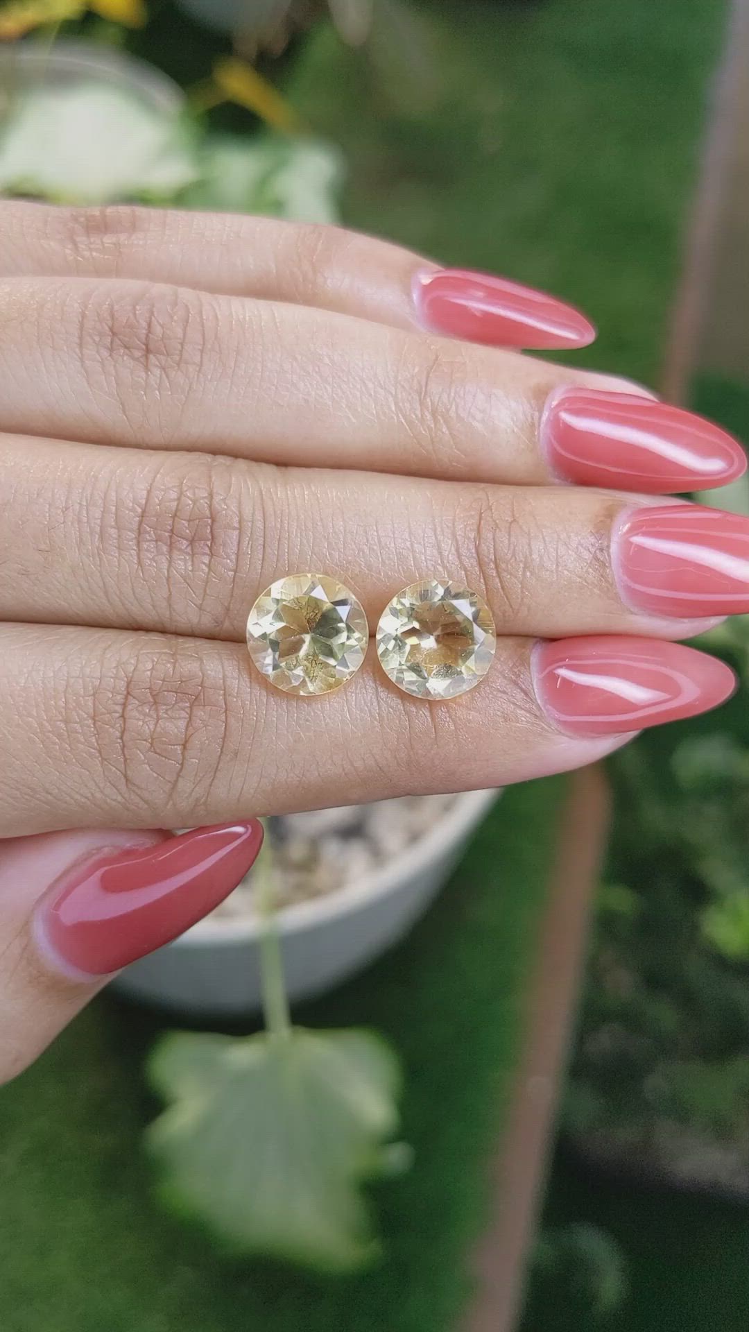 6.02 Ct.Tw.Total Carat Weight Citrine Pair from Brazil Size Video