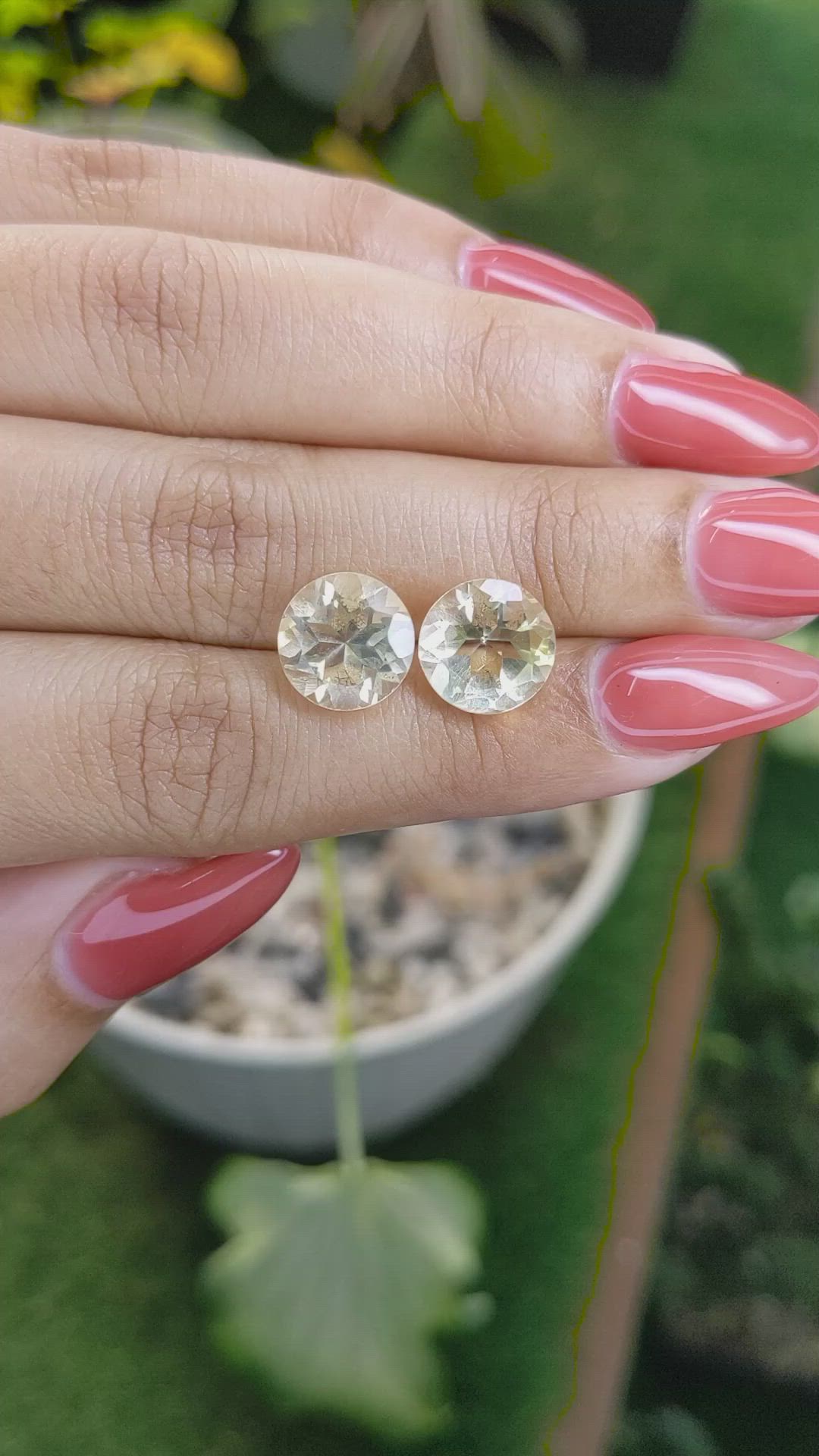 6.37 Ct.Tw.Total Carat Weight Citrine Pair from Brazil Size Video