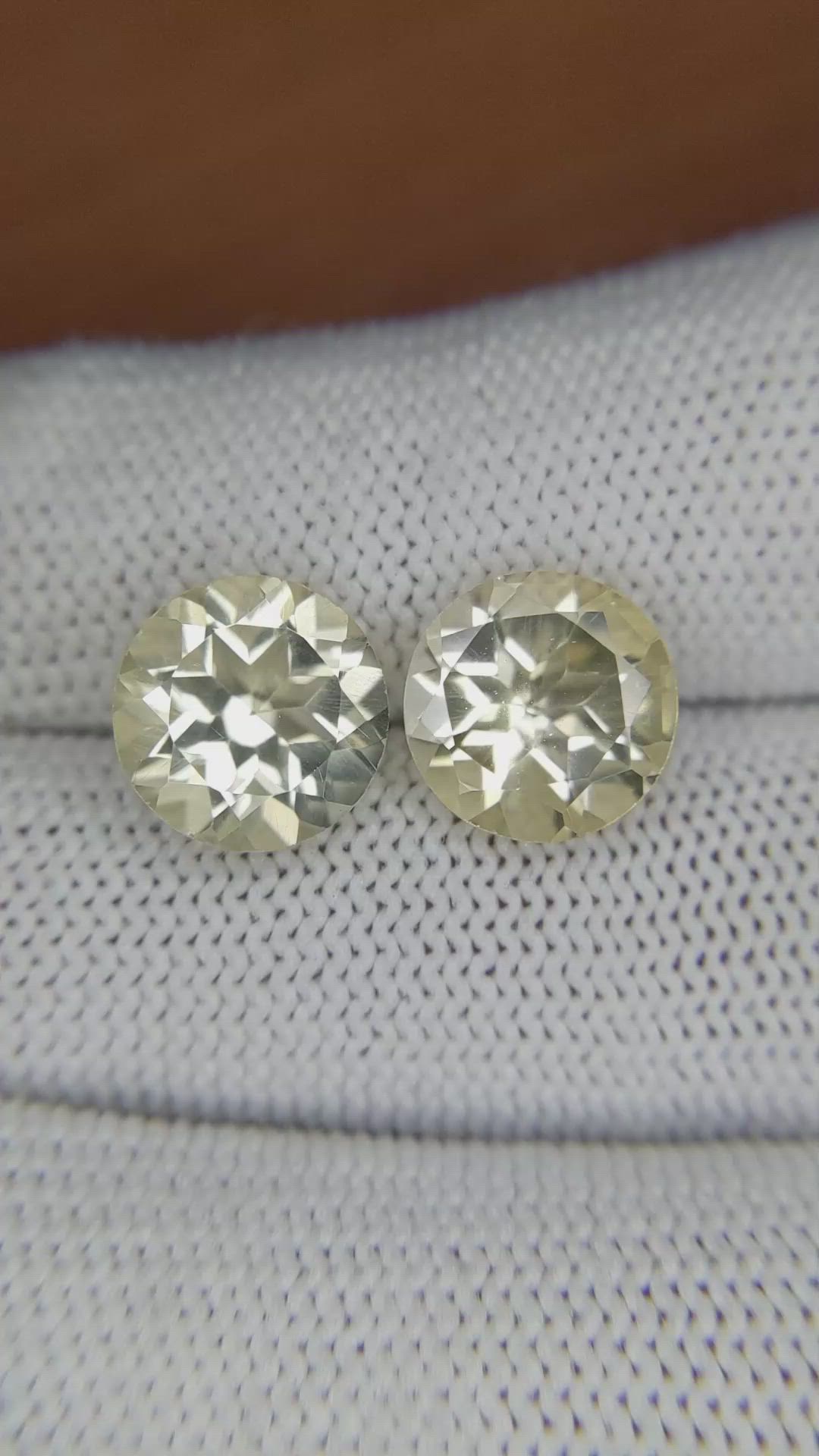 6.37 Ct.Tw.Total Carat Weight Citrine Pair from Brazil Size Video