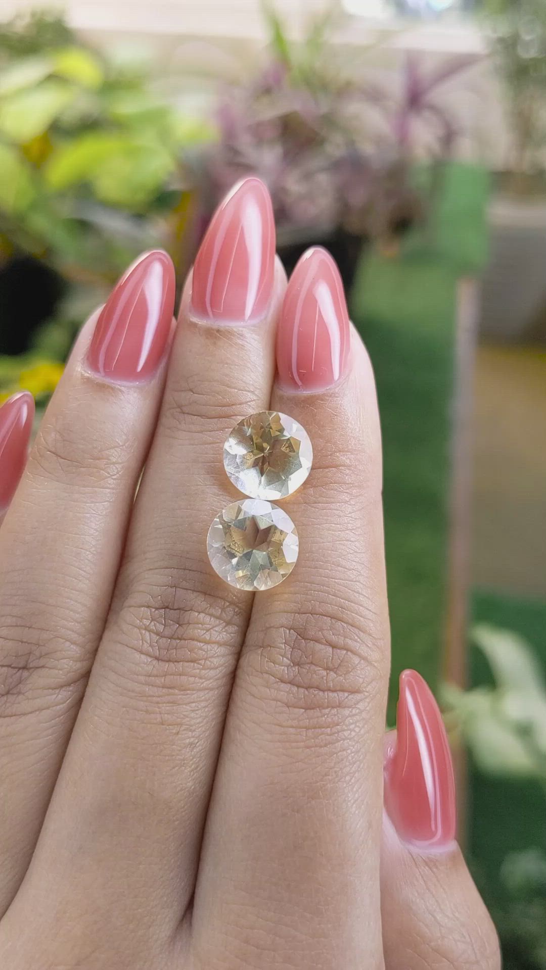 6.37 Ct.Tw.Total Carat Weight Citrine Pair from Brazil Size Video