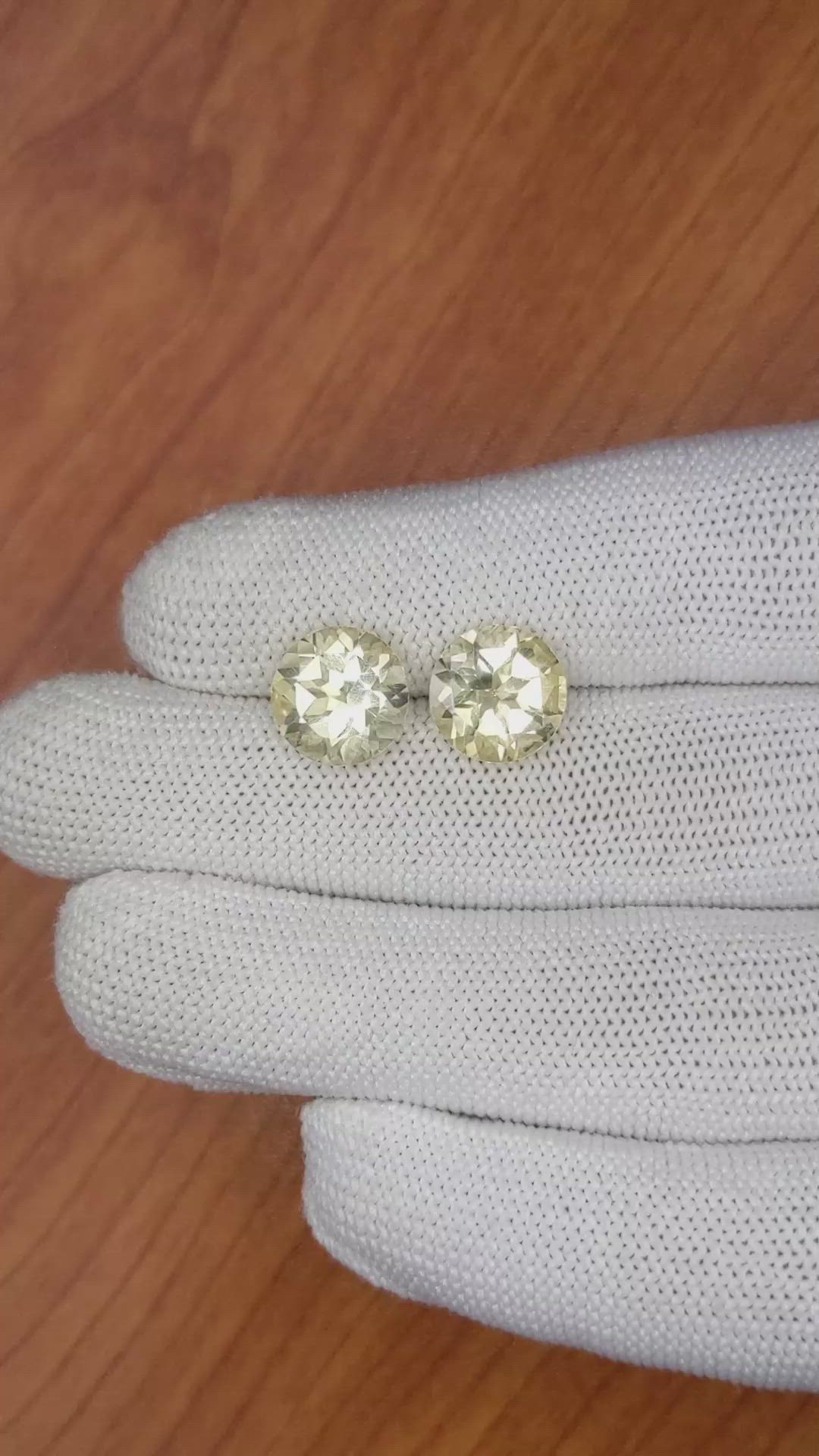 6.37 Ct.Tw.Total Carat Weight Citrine Pair from Brazil Size Video