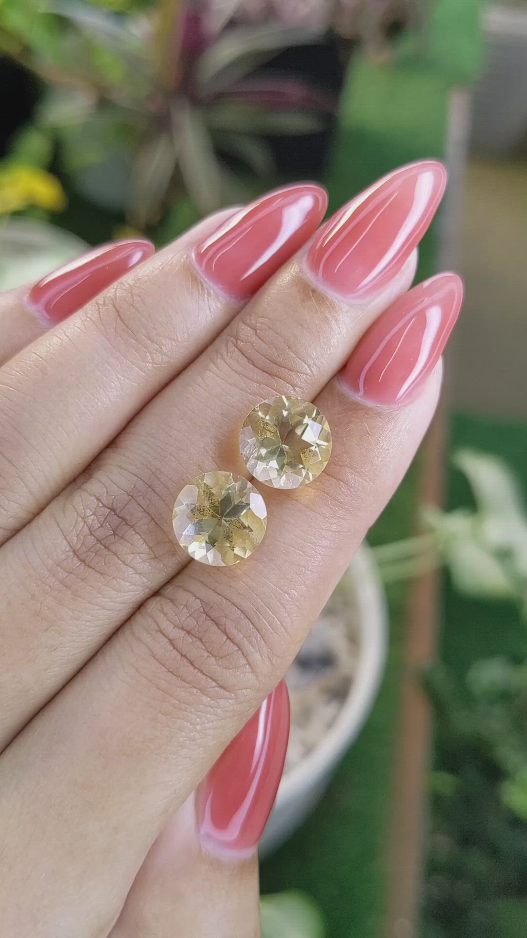 6.45 Ct.Tw.Total Carat Weight Citrine Pair from Brazil Size Video