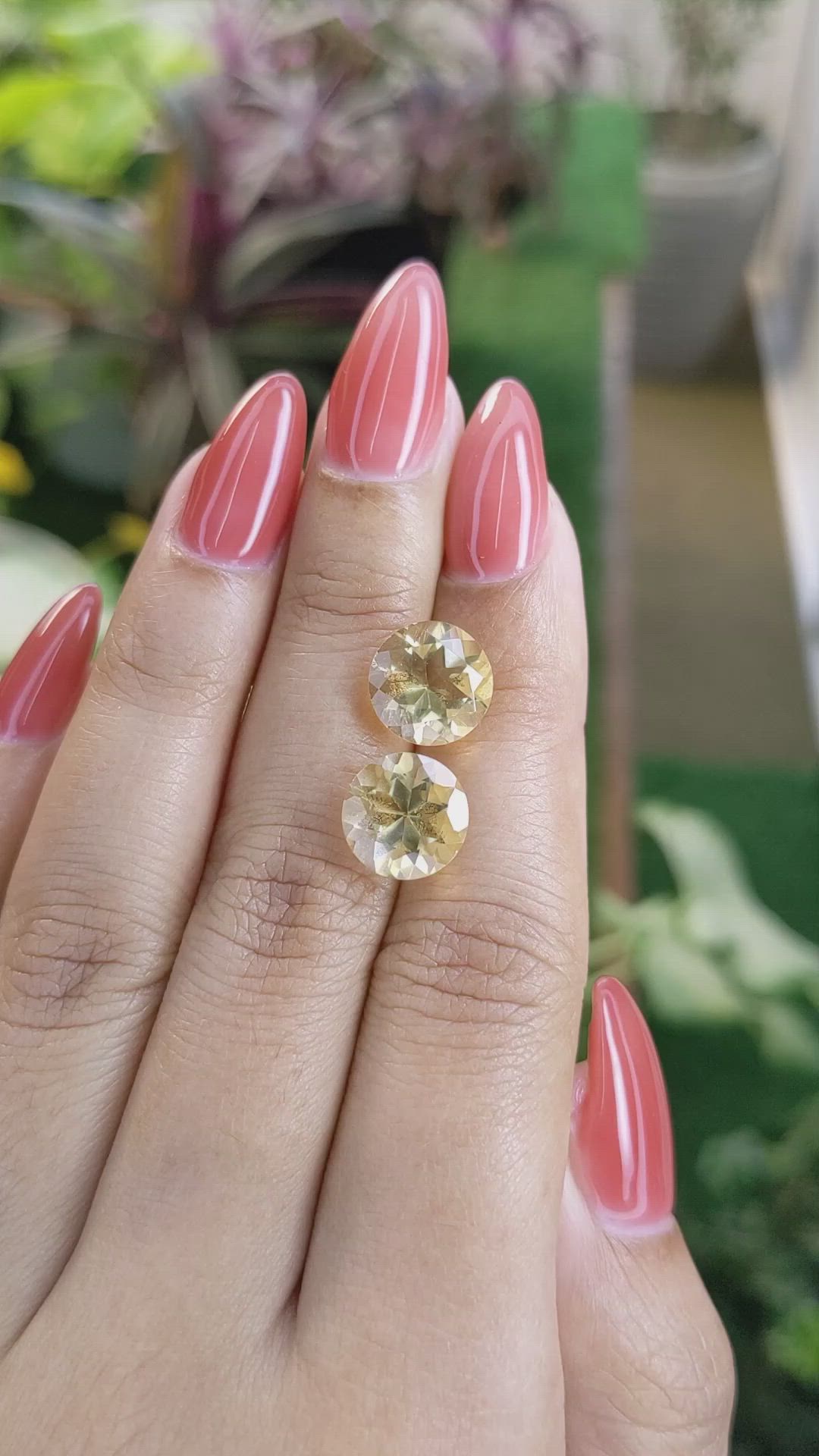6.45 Ct.Tw.Total Carat Weight Citrine Pair from Brazil Size Video