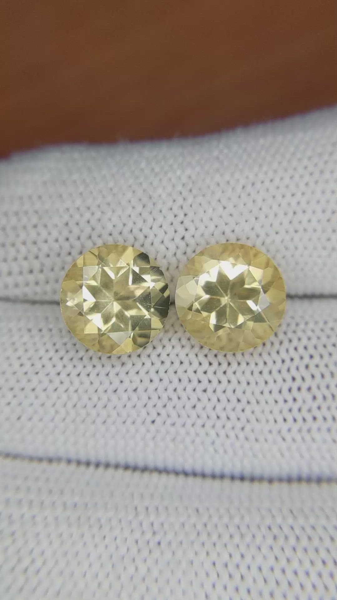 6.45 Ct.Tw.Total Carat Weight Citrine Pair from Brazil Size Video