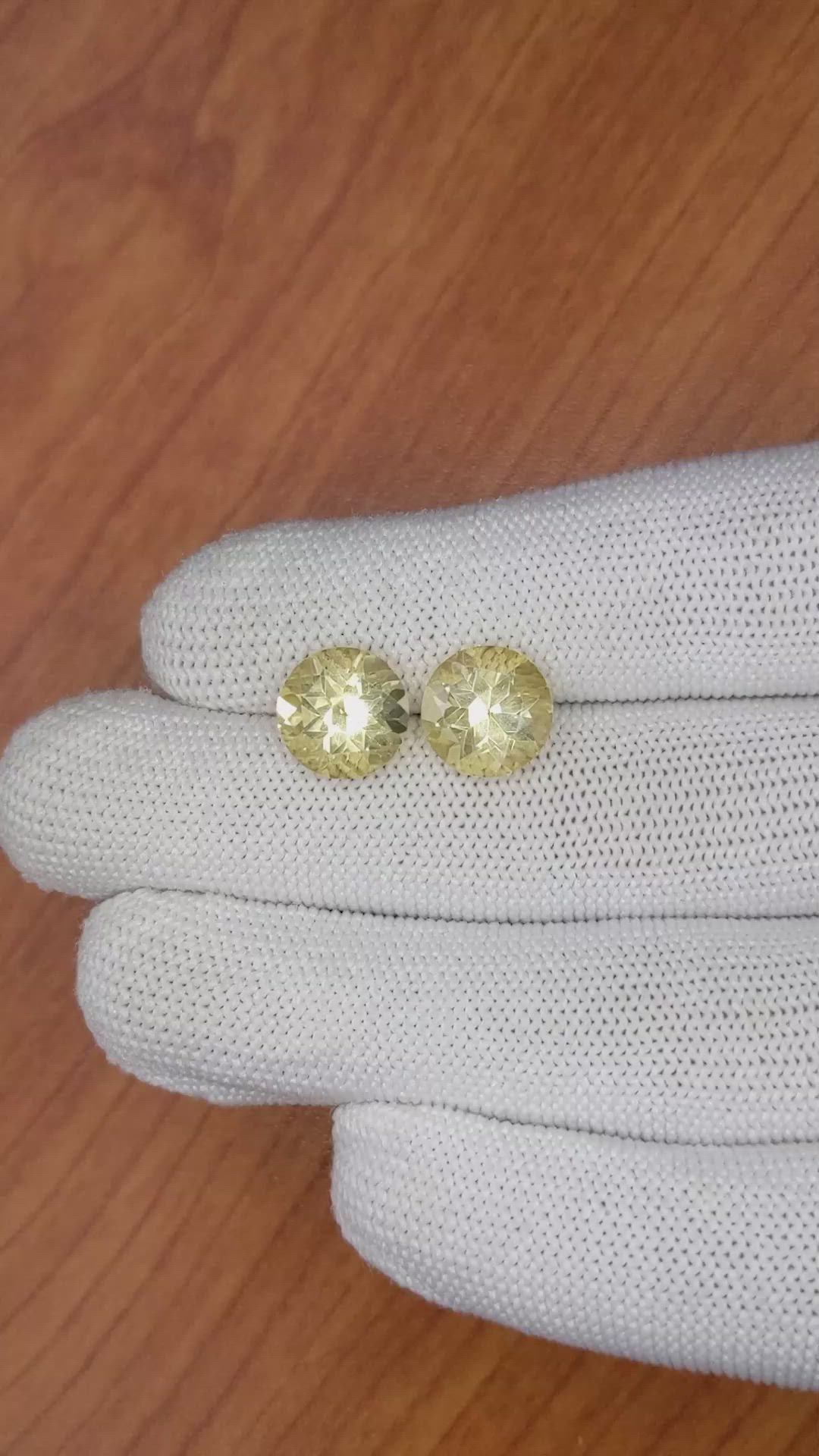 6.45 Ct.Tw.Total Carat Weight Citrine Pair from Brazil Size Video