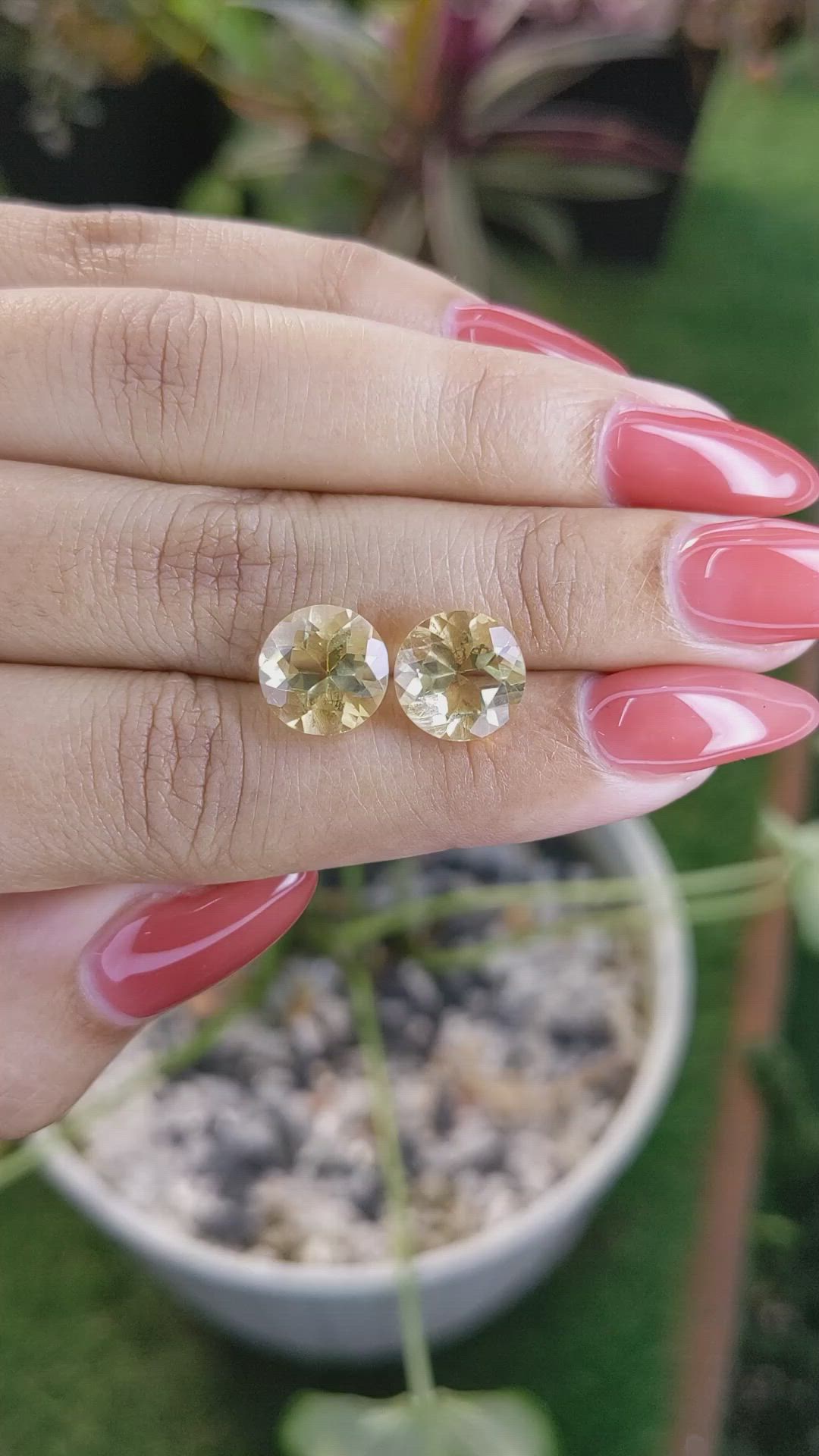 6.45 Ct.Tw.Total Carat Weight Citrine Pair from Brazil Size Video
