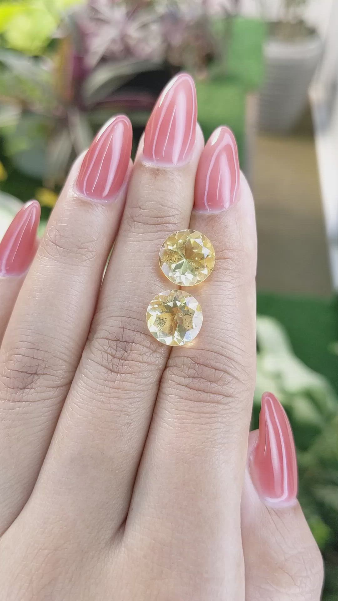 6.77 Ct.Tw.Total Carat Weight Citrine Pair from Brazil Size Video