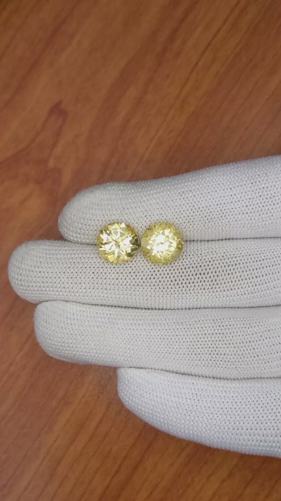 6.77 Ct.Tw.Total Carat Weight Citrine Pair from Brazil Size Video