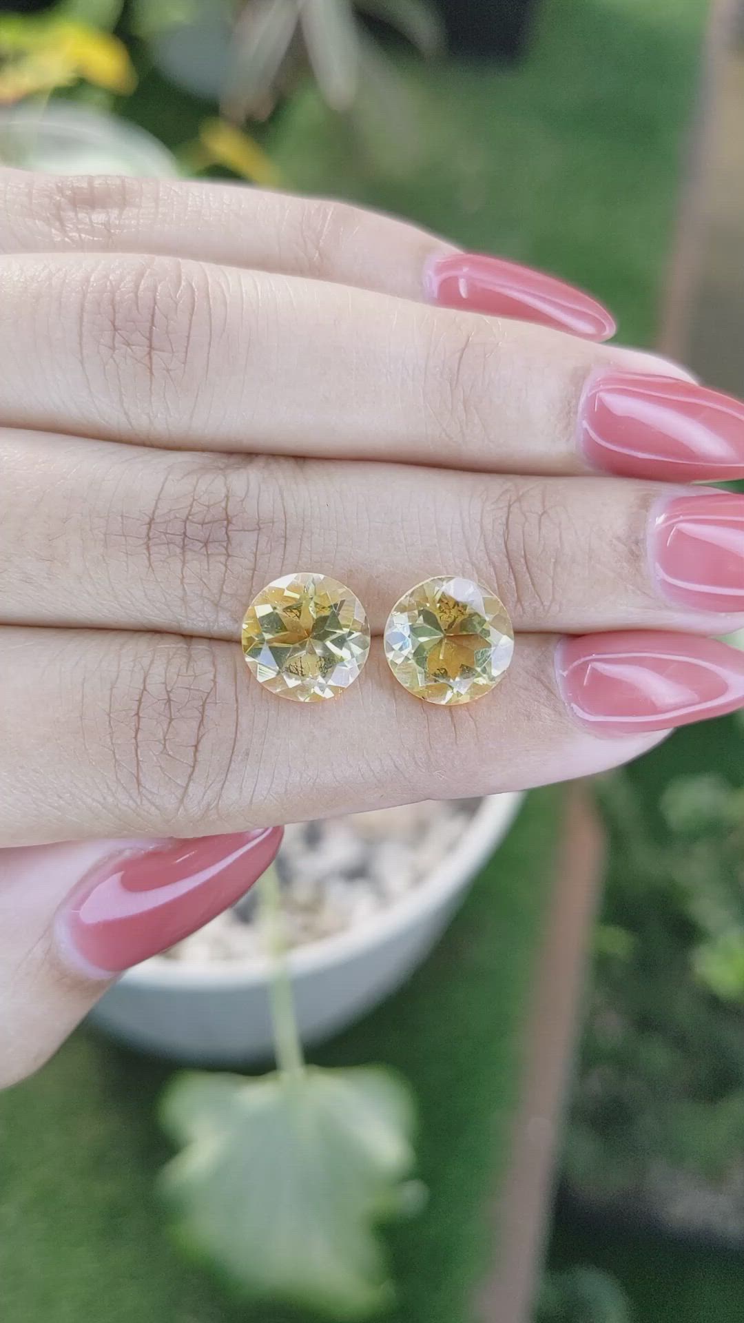 6.77 Ct.Tw.Total Carat Weight Citrine Pair from Brazil Size Video