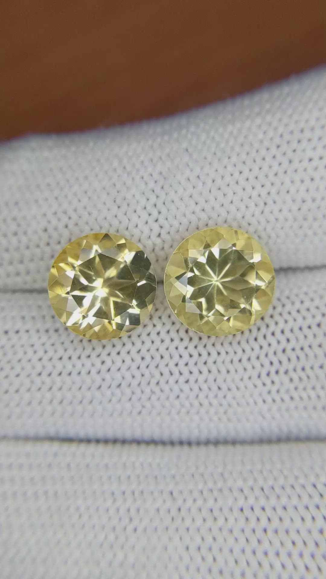 6.77 Ct.Tw.Total Carat Weight Citrine Pair from Brazil Size Video