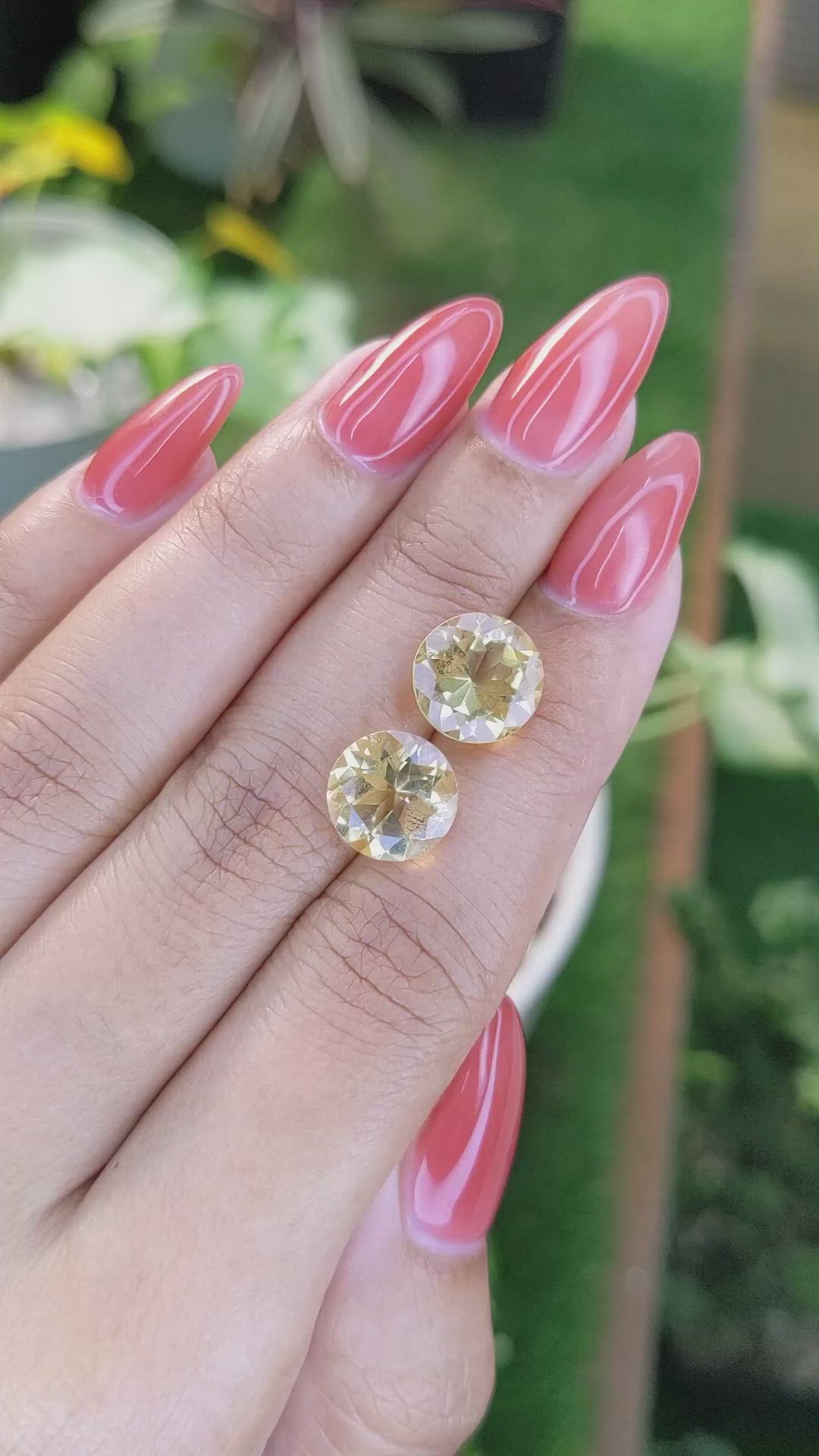 6.77 Ct.Tw.Total Carat Weight Citrine Pair from Brazil Size Video