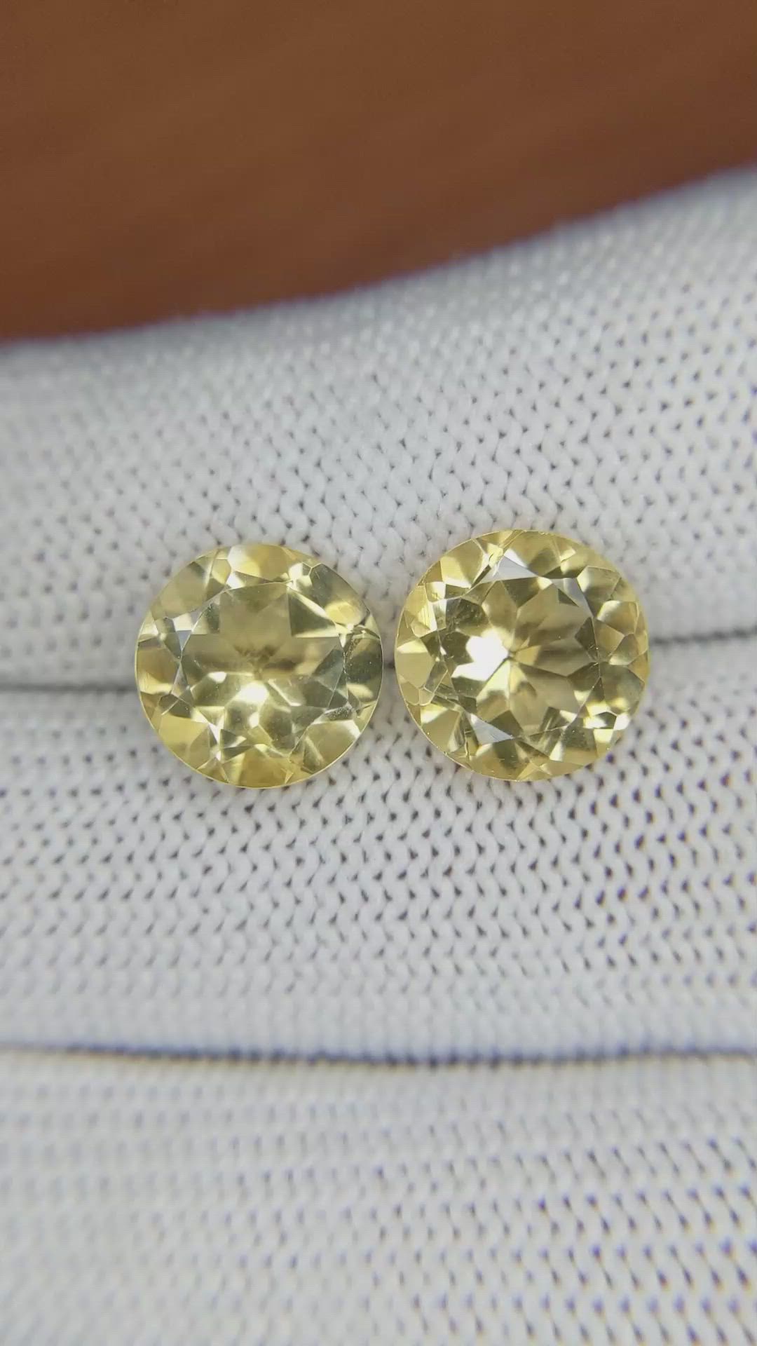 6.46 Ct.Tw.Total Carat Weight Citrine Pair from Brazil Size Video