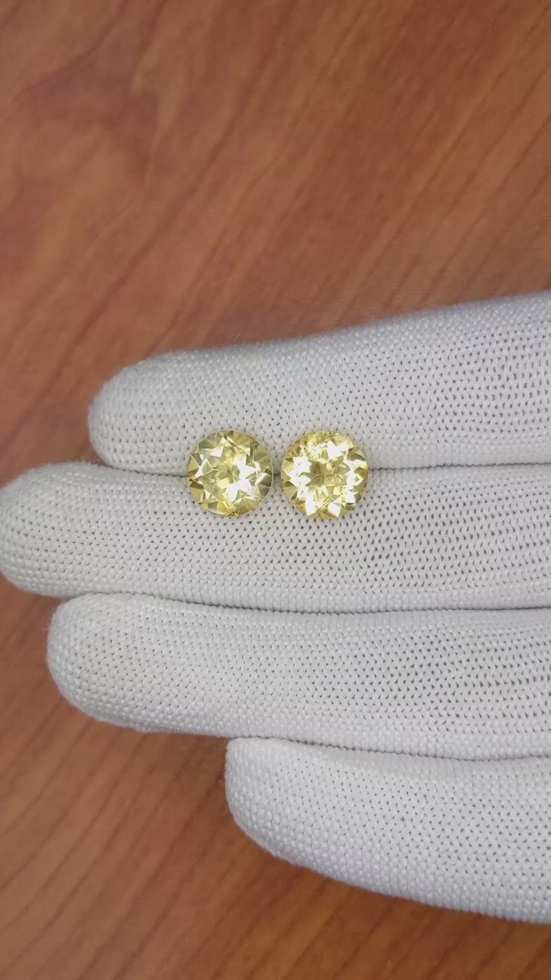 6.46 Ct.Tw.Total Carat Weight Citrine Pair from Brazil Size Video