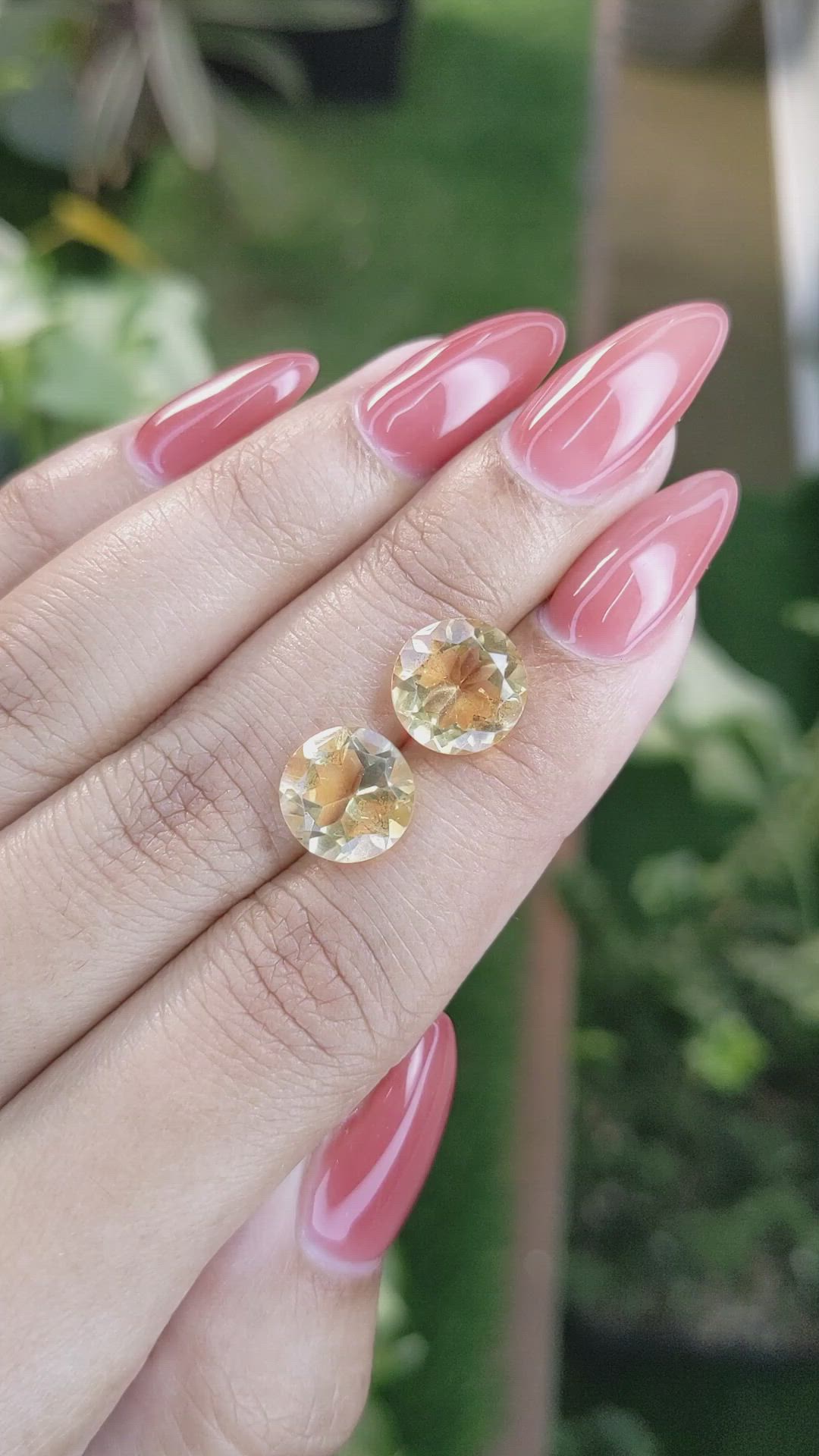 6.46 Ct.Tw.Total Carat Weight Citrine Pair from Brazil Size Video