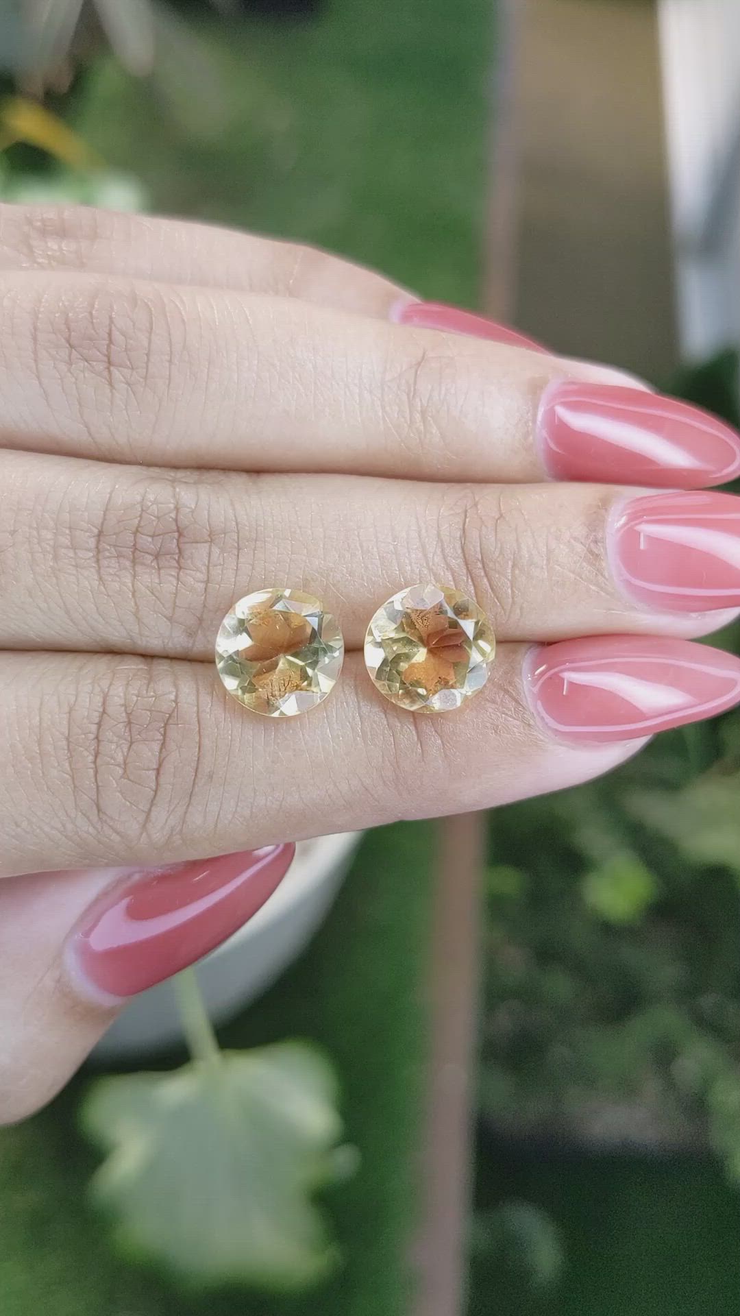 6.46 Ct.Tw.Total Carat Weight Citrine Pair from Brazil Size Video