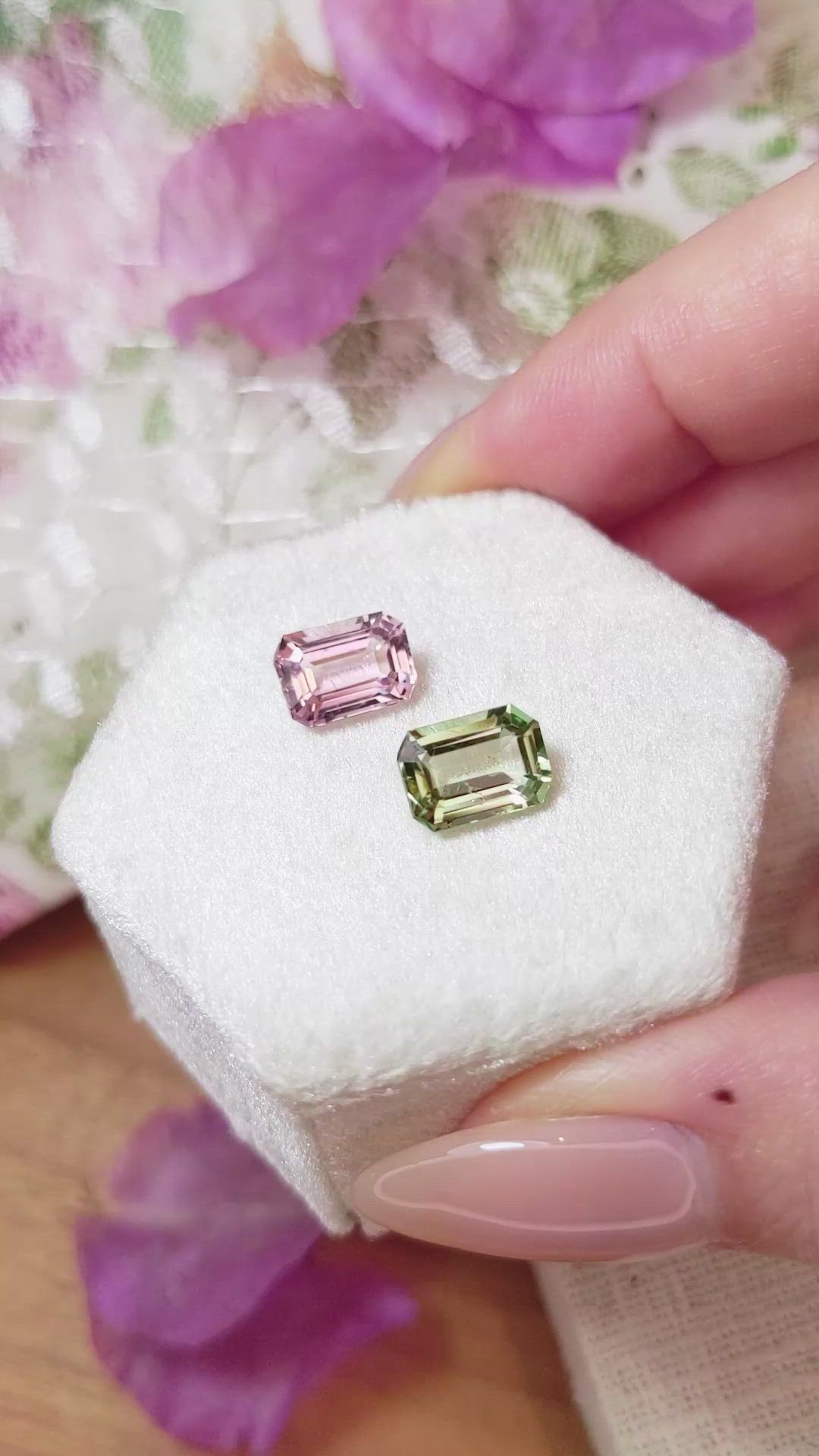 3.84 Ct.Tw.Total Carat Weight Tourmaline Pair from Mozambique Size Video