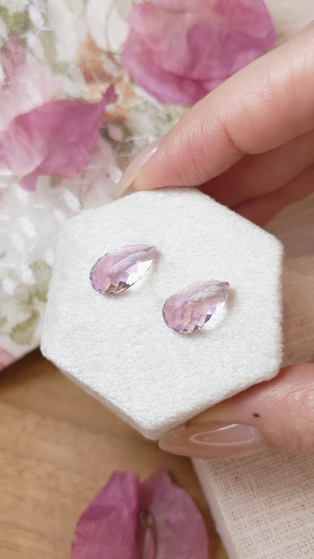 10.91 Ct.Tw.Total Carat Weight Kunzite Pair from Afghanistan Size Video