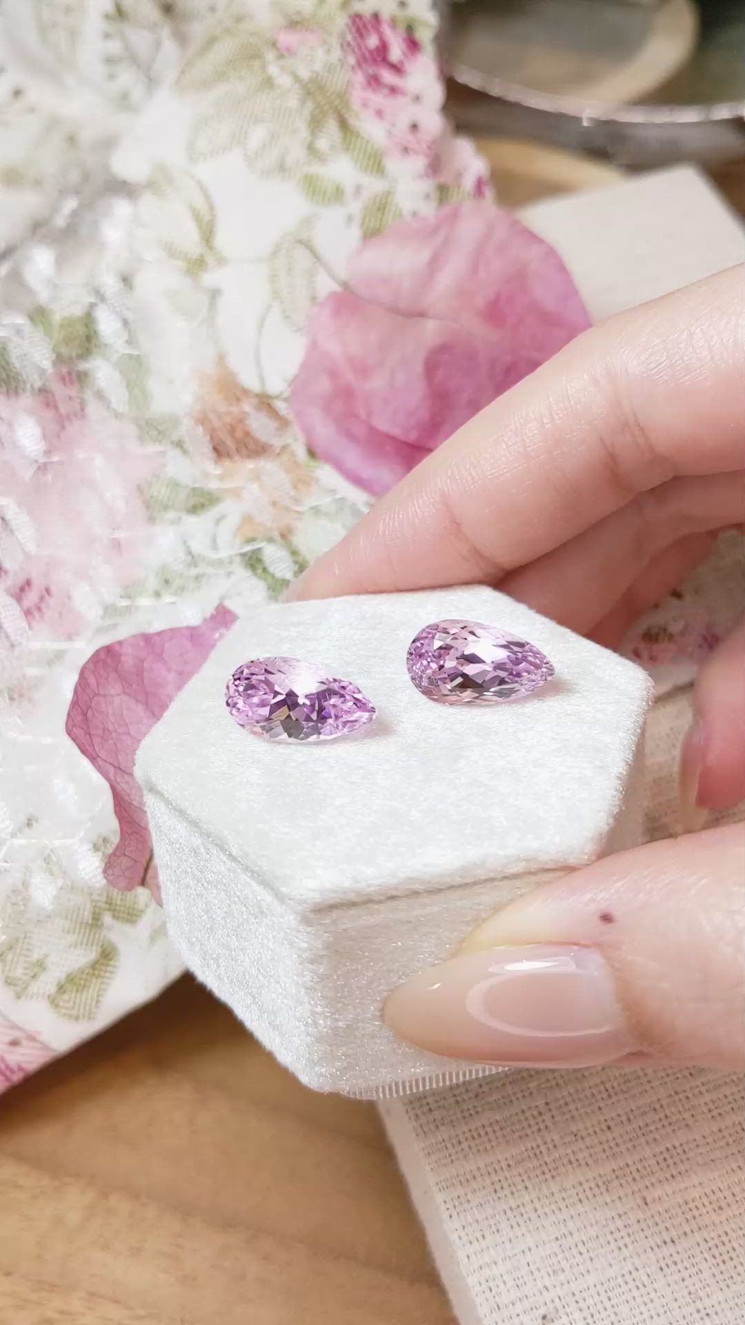 10.91 Ct.Tw.Total Carat Weight Kunzite Pair from Afghanistan Size Video