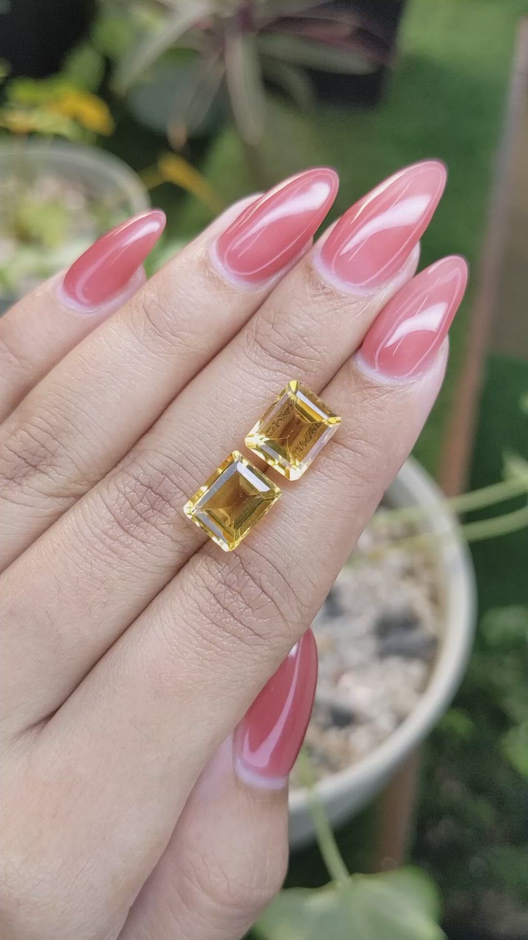 7.56 Ct.Tw.Total Carat Weight Citrine Pair from Brazil Size Video