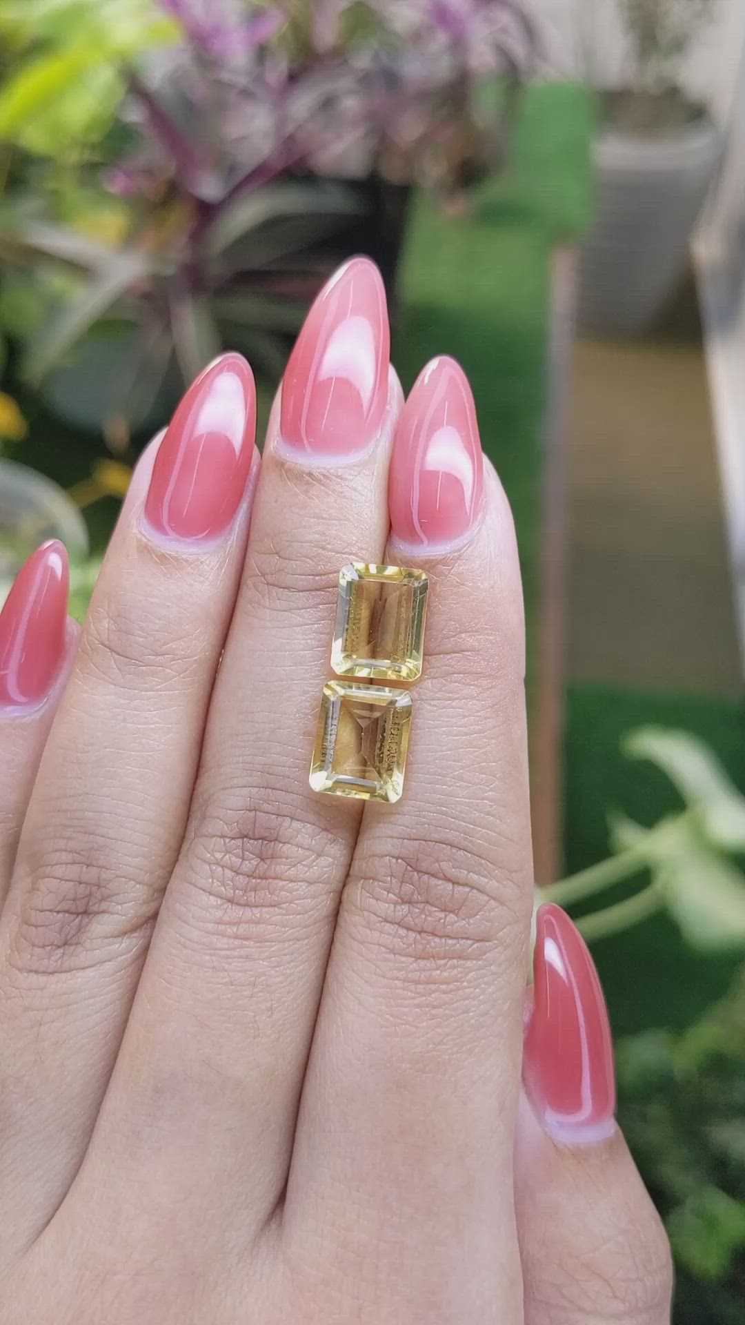 5.66 Ct.Tw.Total Carat Weight Citrine Pair from Brazil Size Video