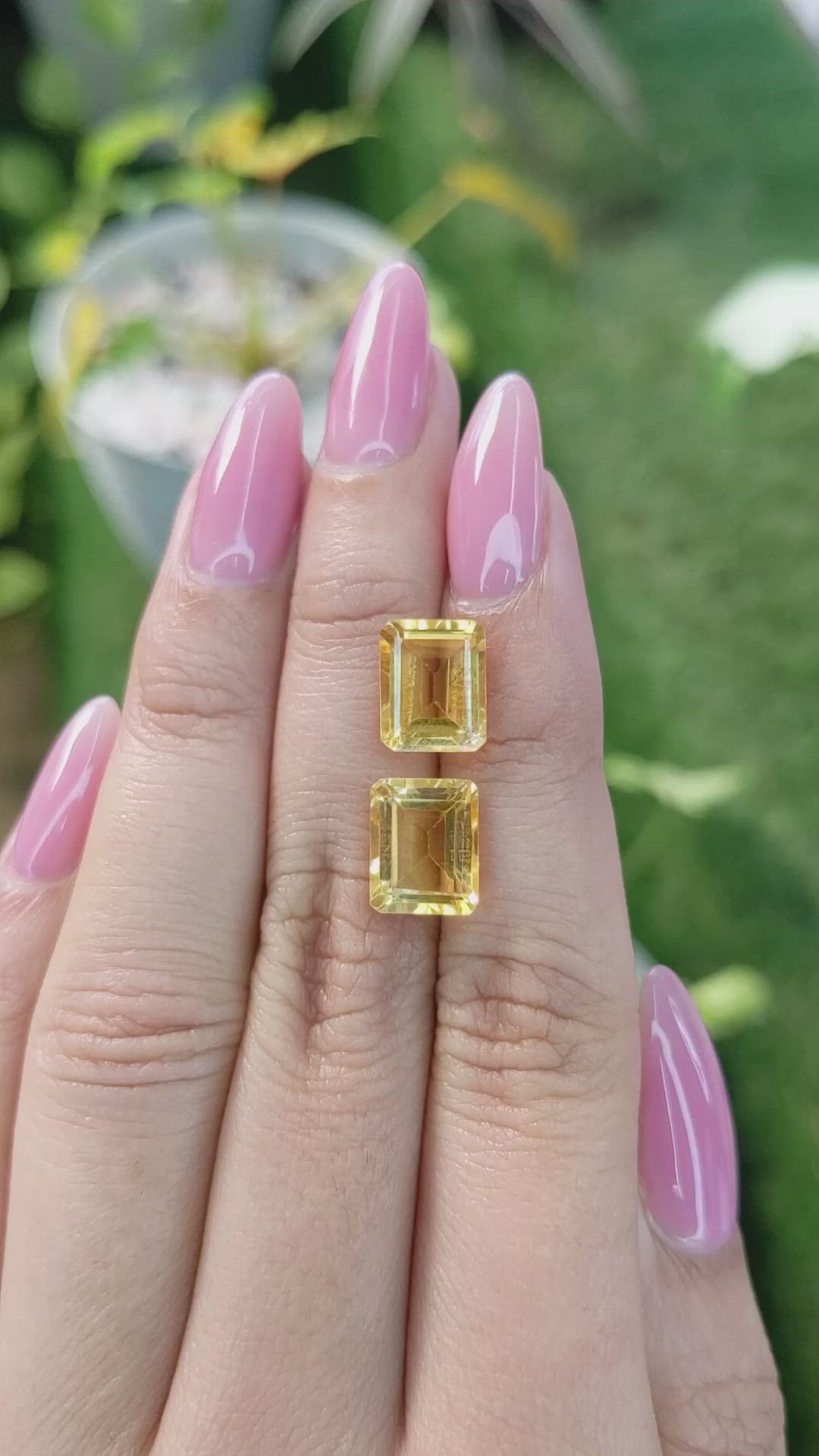 6.38 Ct.Tw.Total Carat Weight Citrine Pair from Brazil Size Video