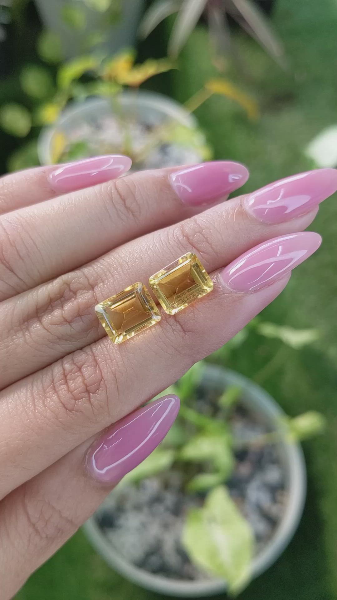 6.38 Ct.Tw.Total Carat Weight Citrine Pair from Brazil Size Video