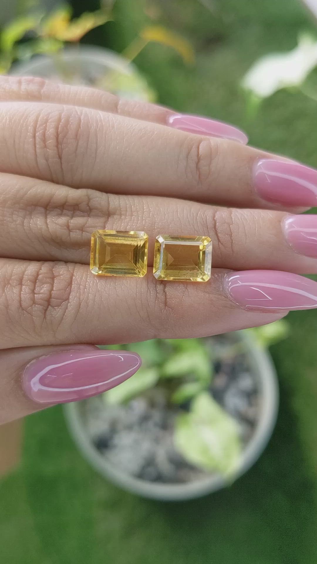 6.37 Ct.Tw.Total Carat Weight Citrine Pair from Brazil Size Video