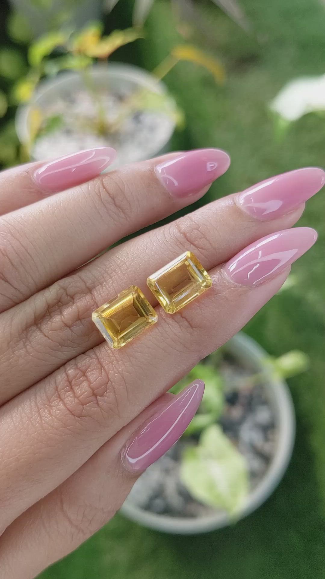6.37 Ct.Tw.Total Carat Weight Citrine Pair from Brazil Size Video