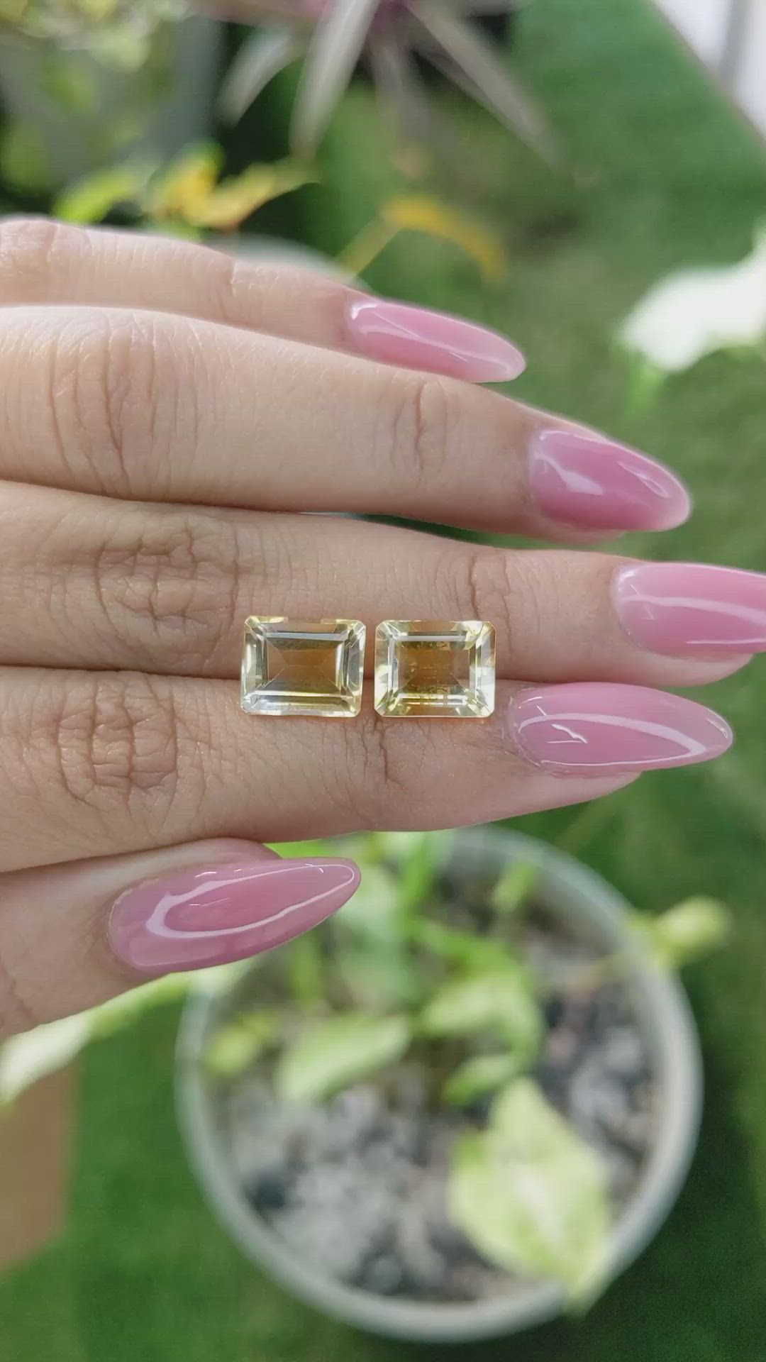 6.31 Ct.Tw.Total Carat Weight Citrine Pair from Brazil Size Video
