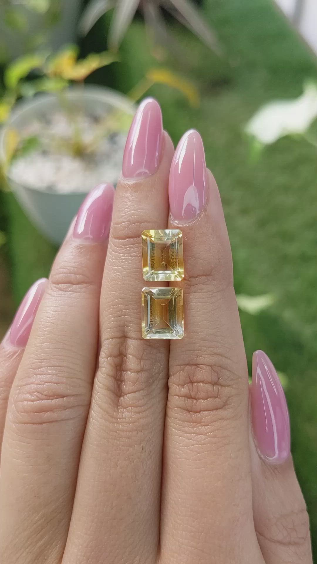 6.31 Ct.Tw.Total Carat Weight Citrine Pair from Brazil Size Video